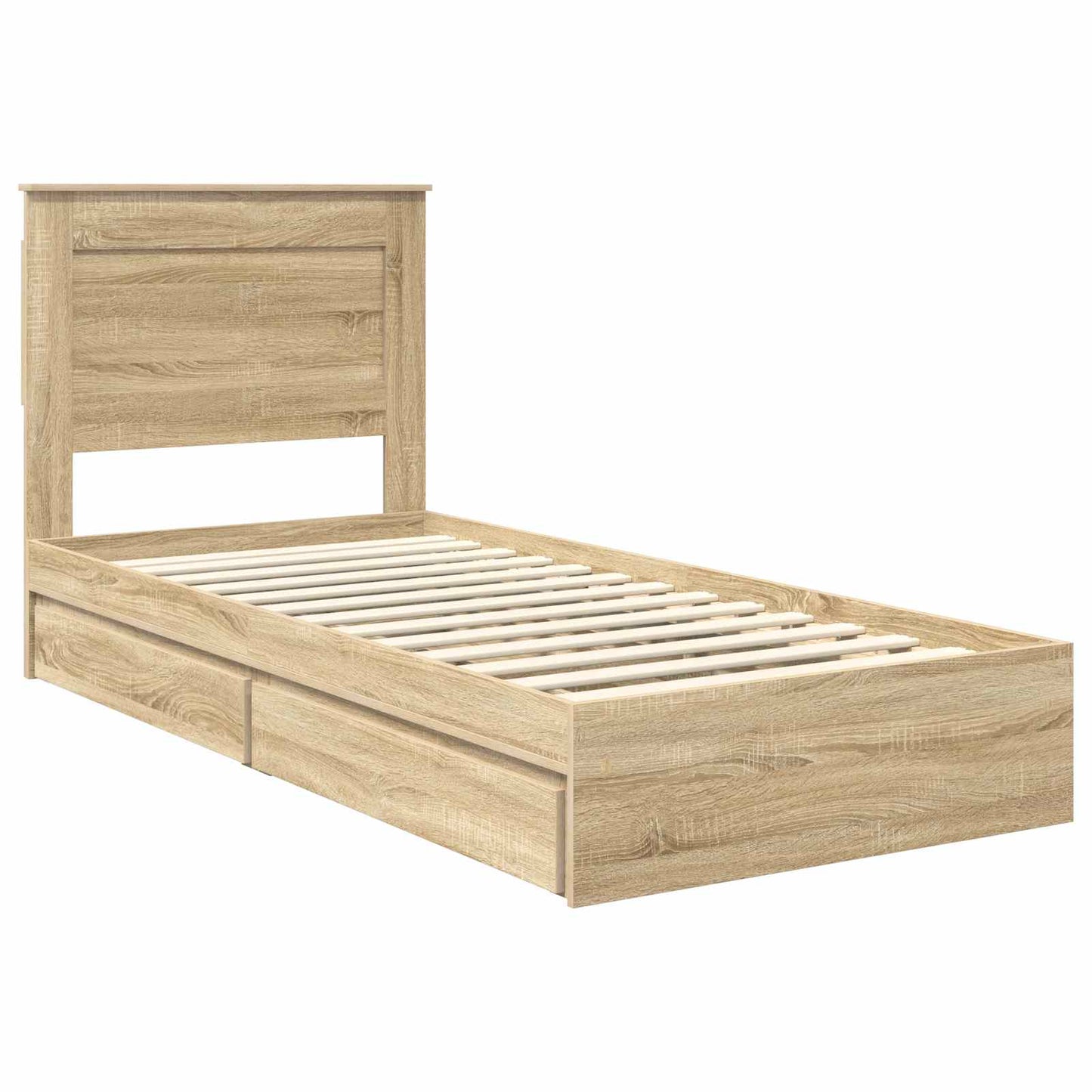 Seng med Oppbevaring Sonoma eik 75 x 190 cm Konstruert tre