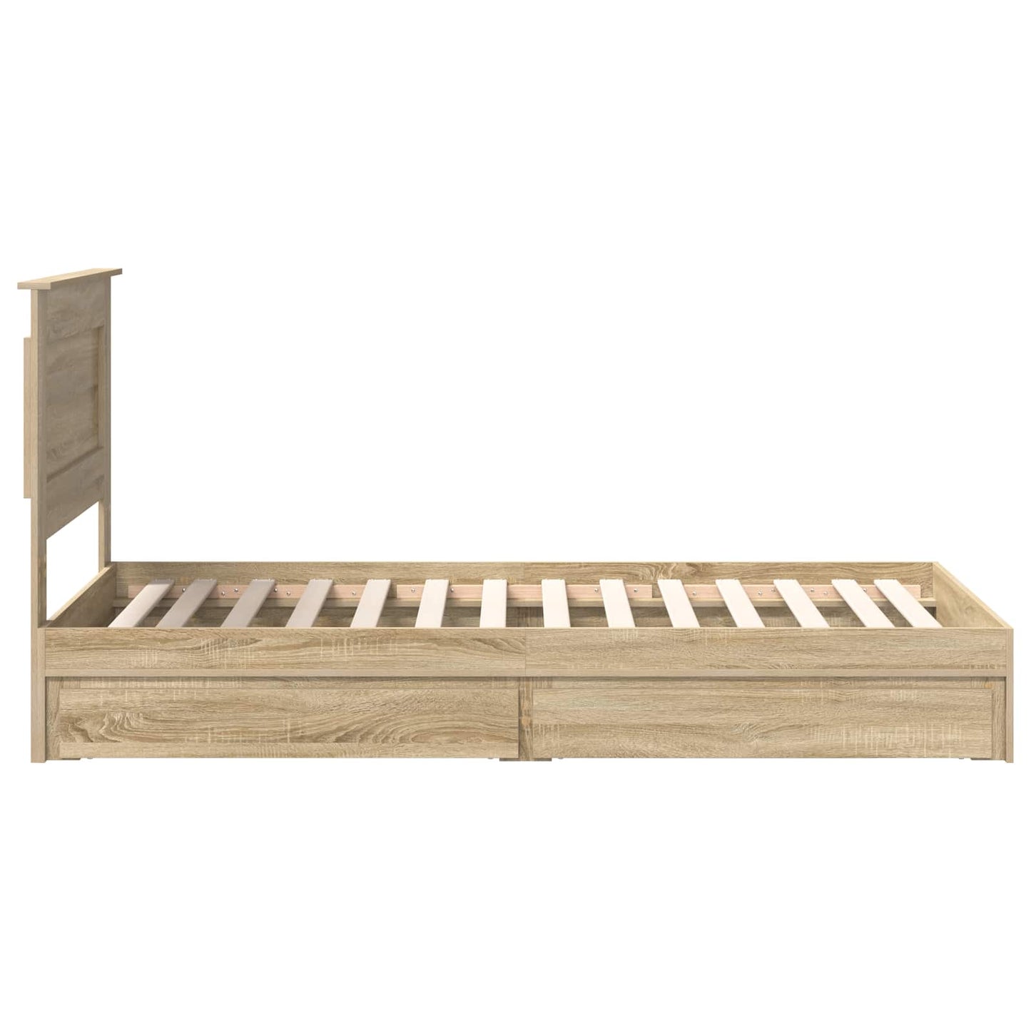 Seng med Oppbevaring Sonoma eik 75 x 190 cm Konstruert tre