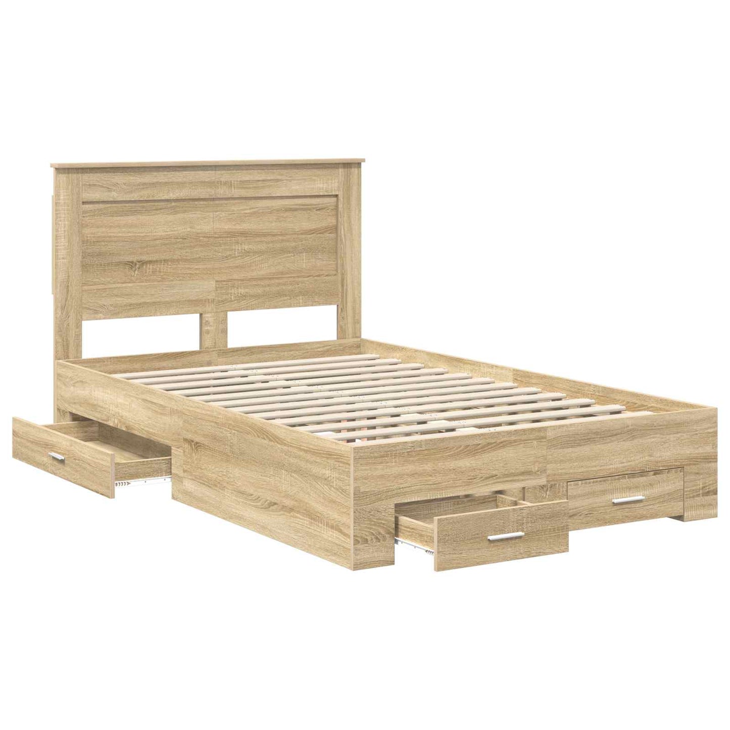 Sengestamme med skuff Sonoma eik 120 x 200 cm Konstruert tre