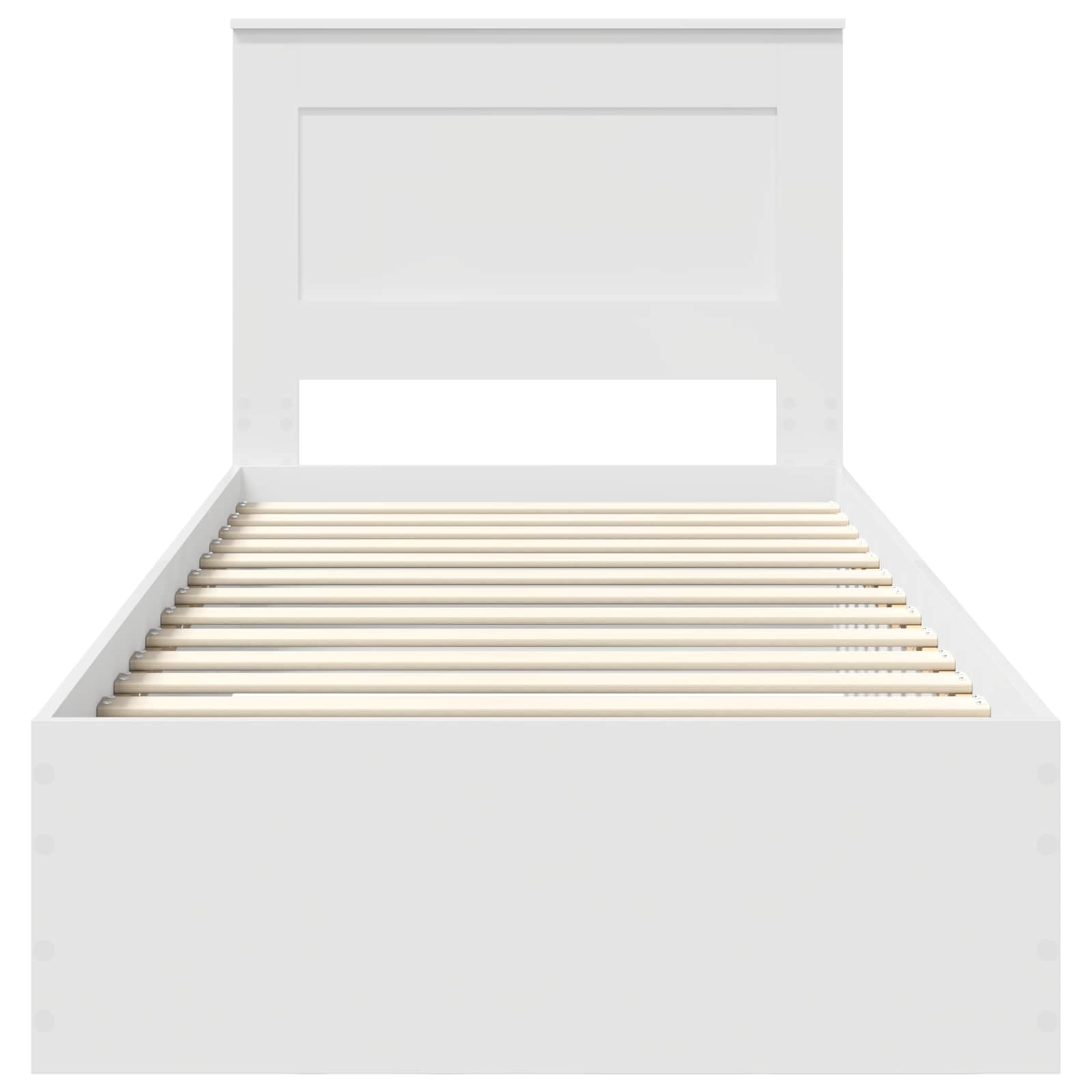 Sengestamme med skuff Hvit og Sølv 75 x 190 cm Konstruert tre