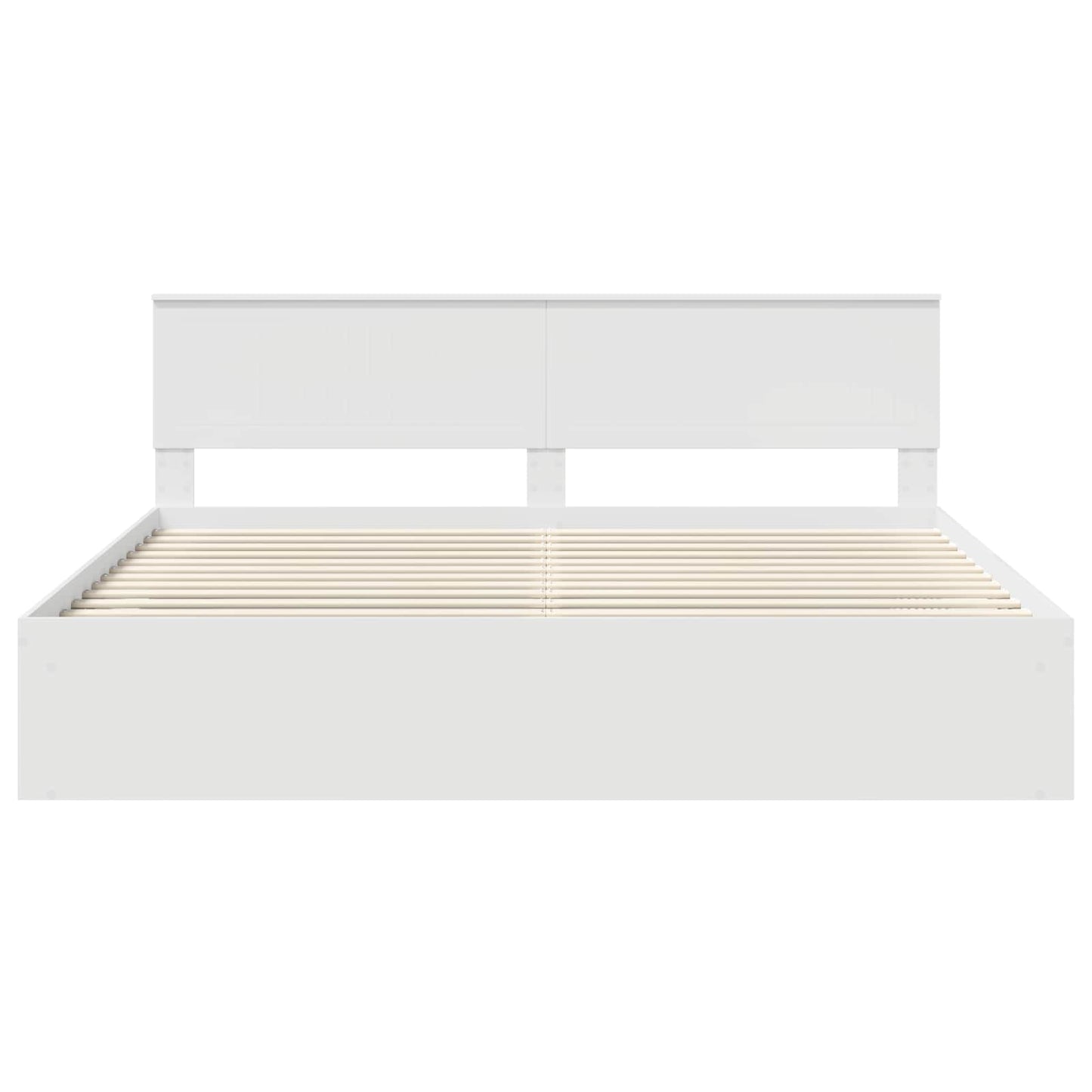 Sengestamme med hodegjerde Hvit 200 x 200 cm Massiv furu