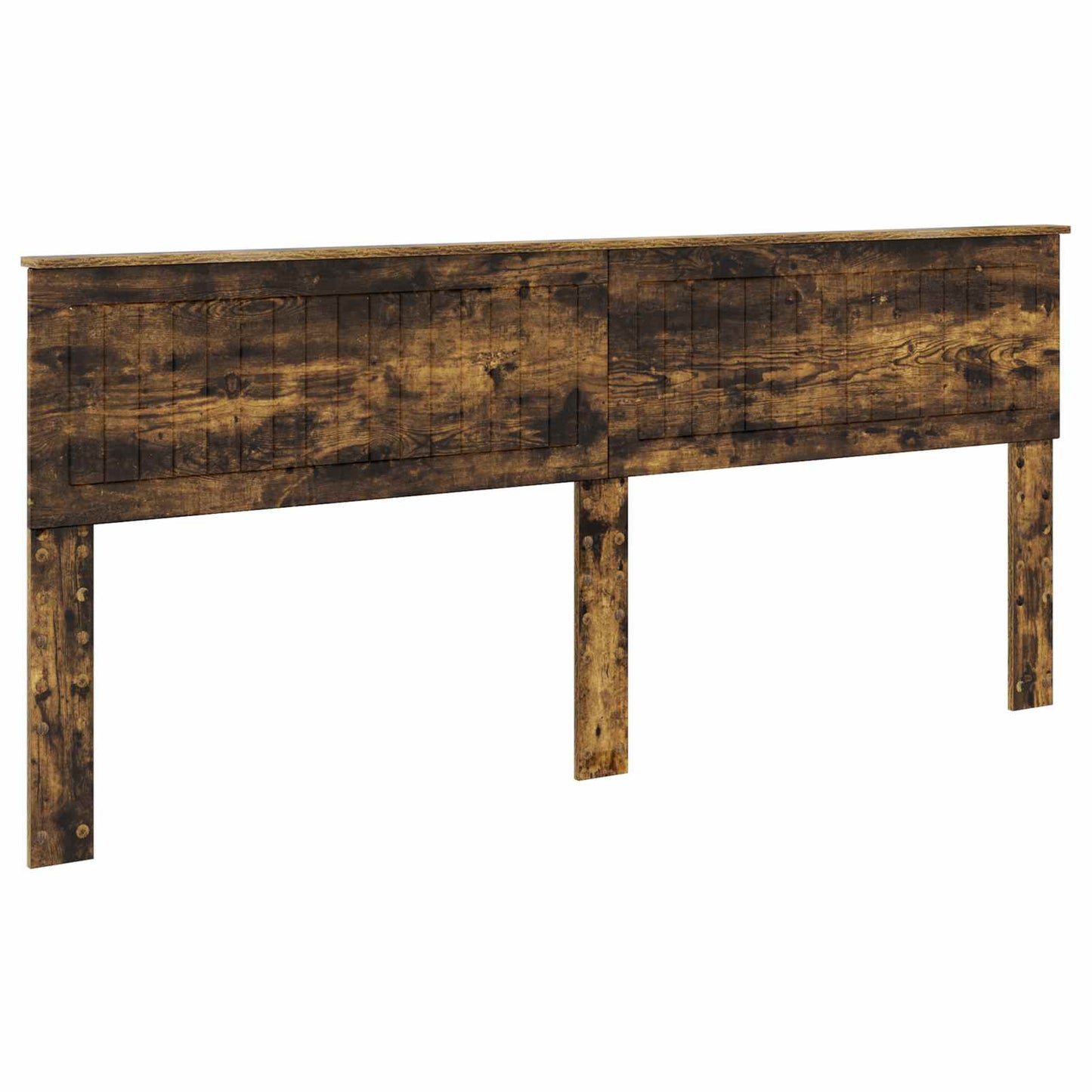 Sengestamme med hodegjerde Røkt eik 200 x 200 cm Massiv furu