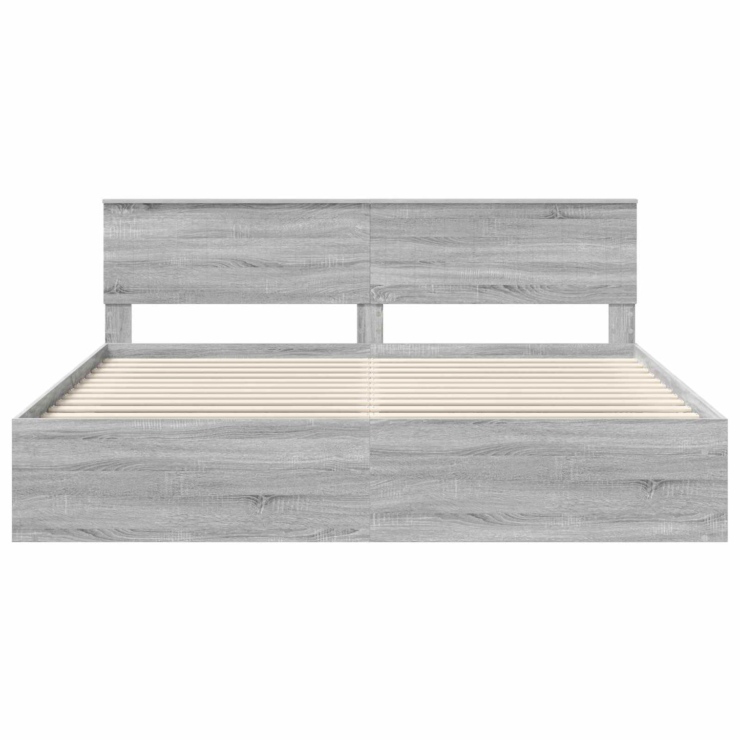 Sengestamme med hodegjerde Grå Sonoma 200 x 200 cm Massiv furu