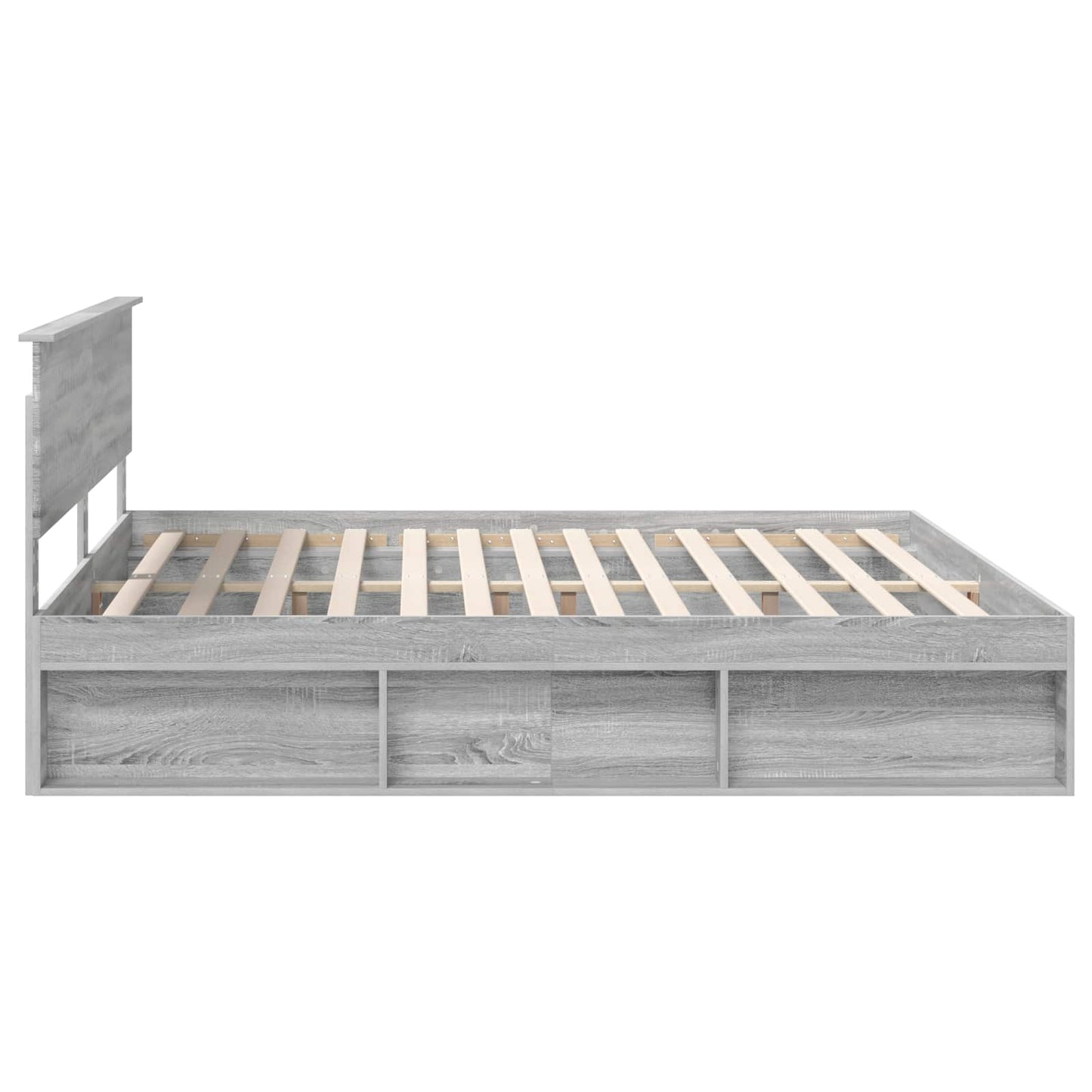 Sengestamme med hodegjerde Grå Sonoma 200 x 200 cm Massiv furu