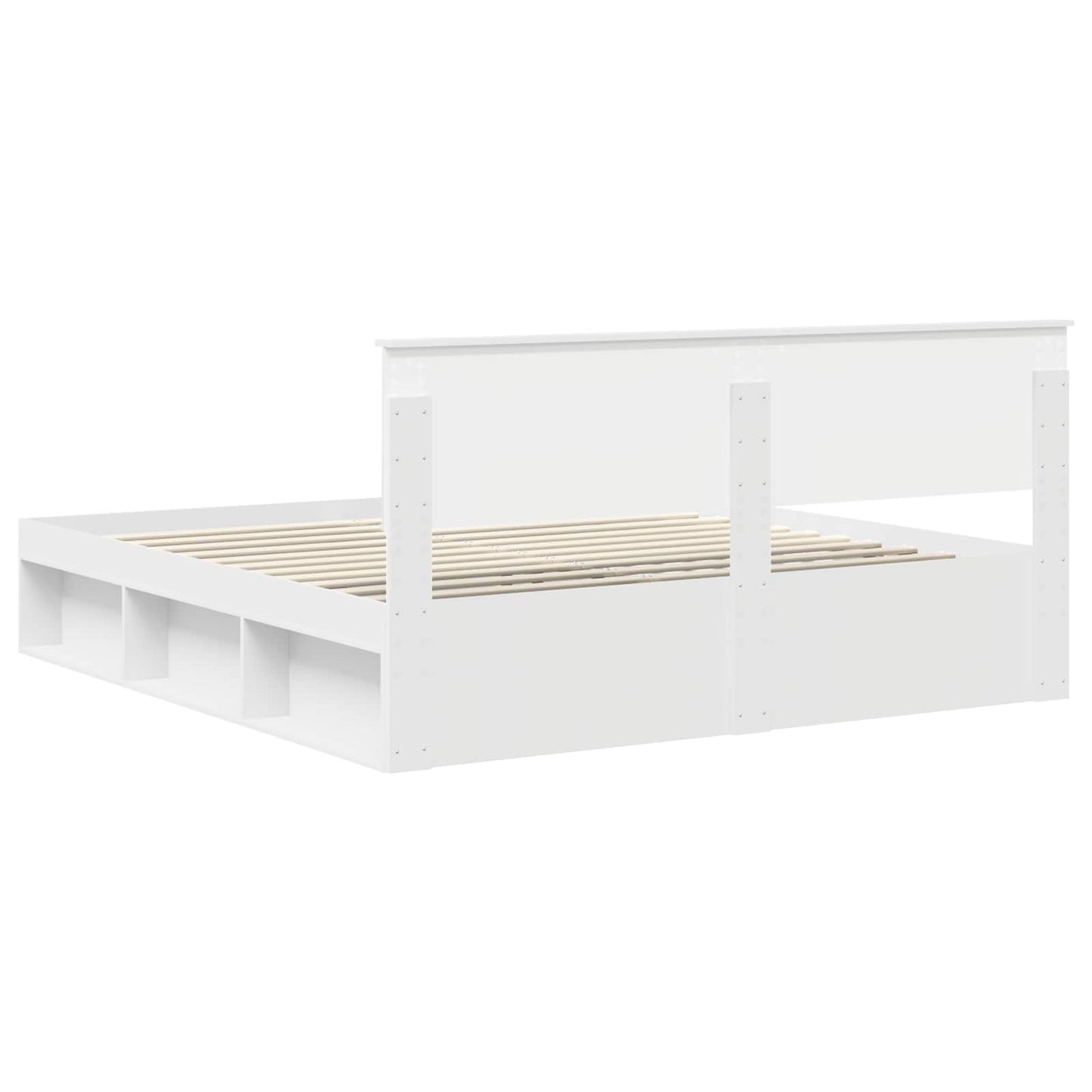 Sengestamme med hodegjerde Hvit 180 x 200 cm Massiv furu