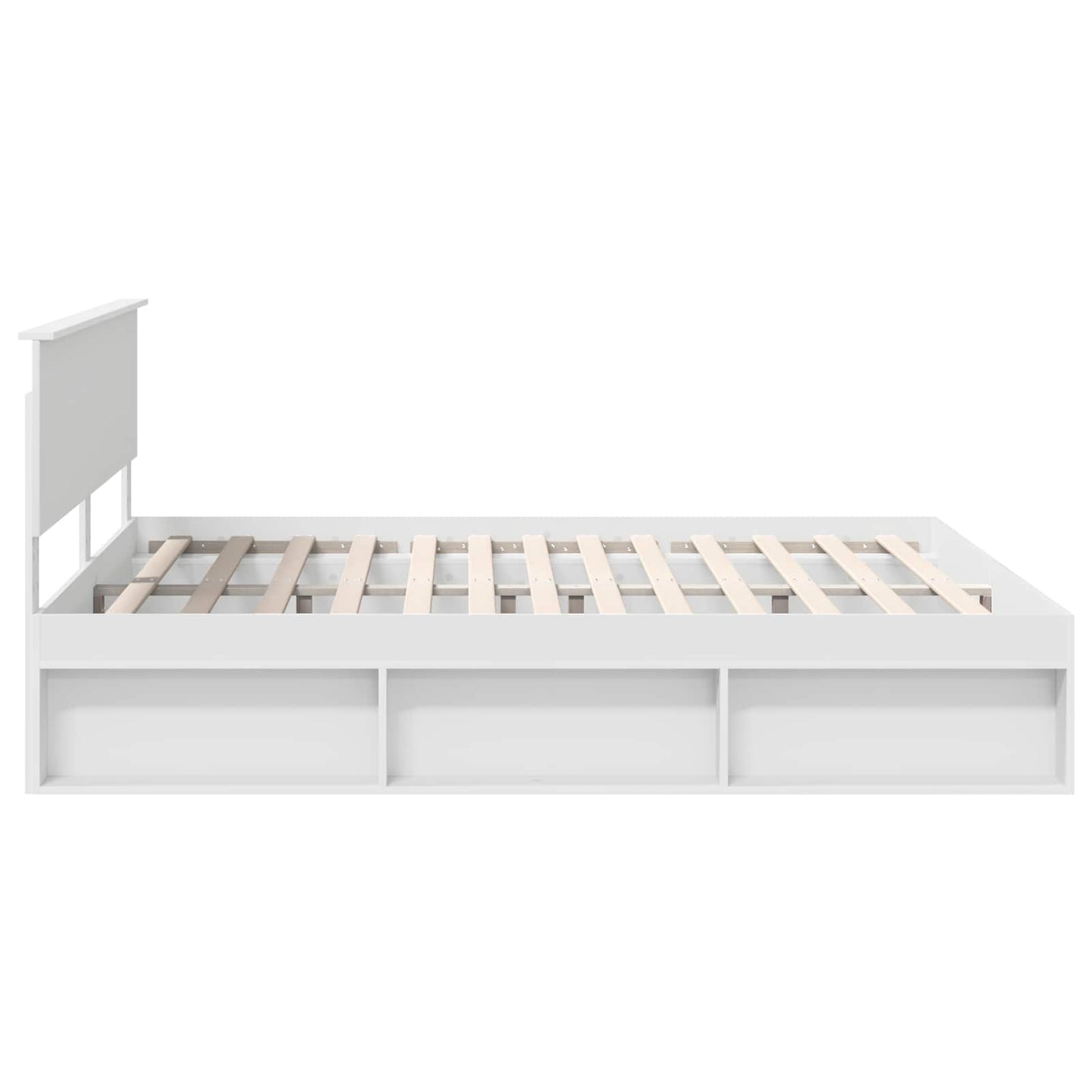 Sengestamme med hodegjerde Hvit 180 x 200 cm Massiv furu