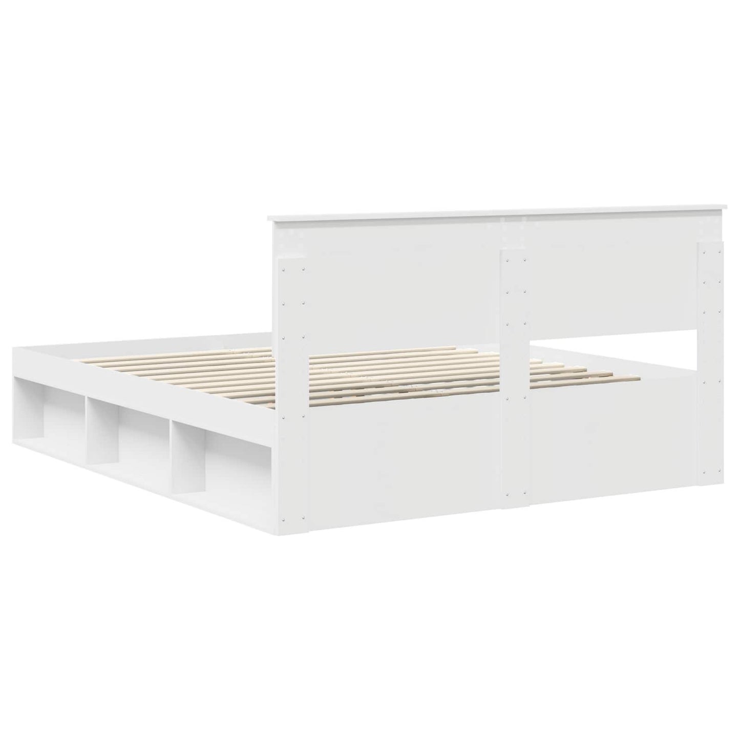 Sengestamme med hodegjerde Hvit 160 x 200 cm Massiv furu