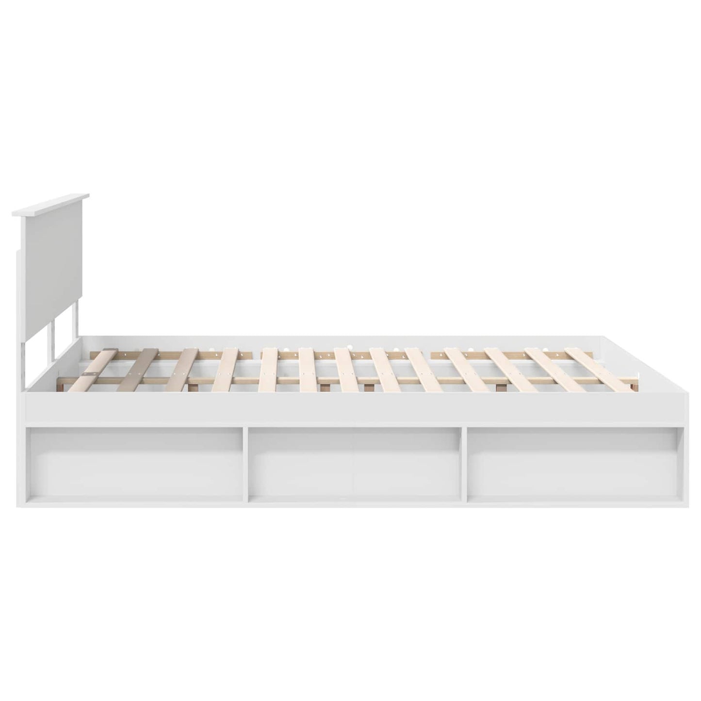 Sengestamme med hodegjerde Hvit 160 x 200 cm Massiv furu