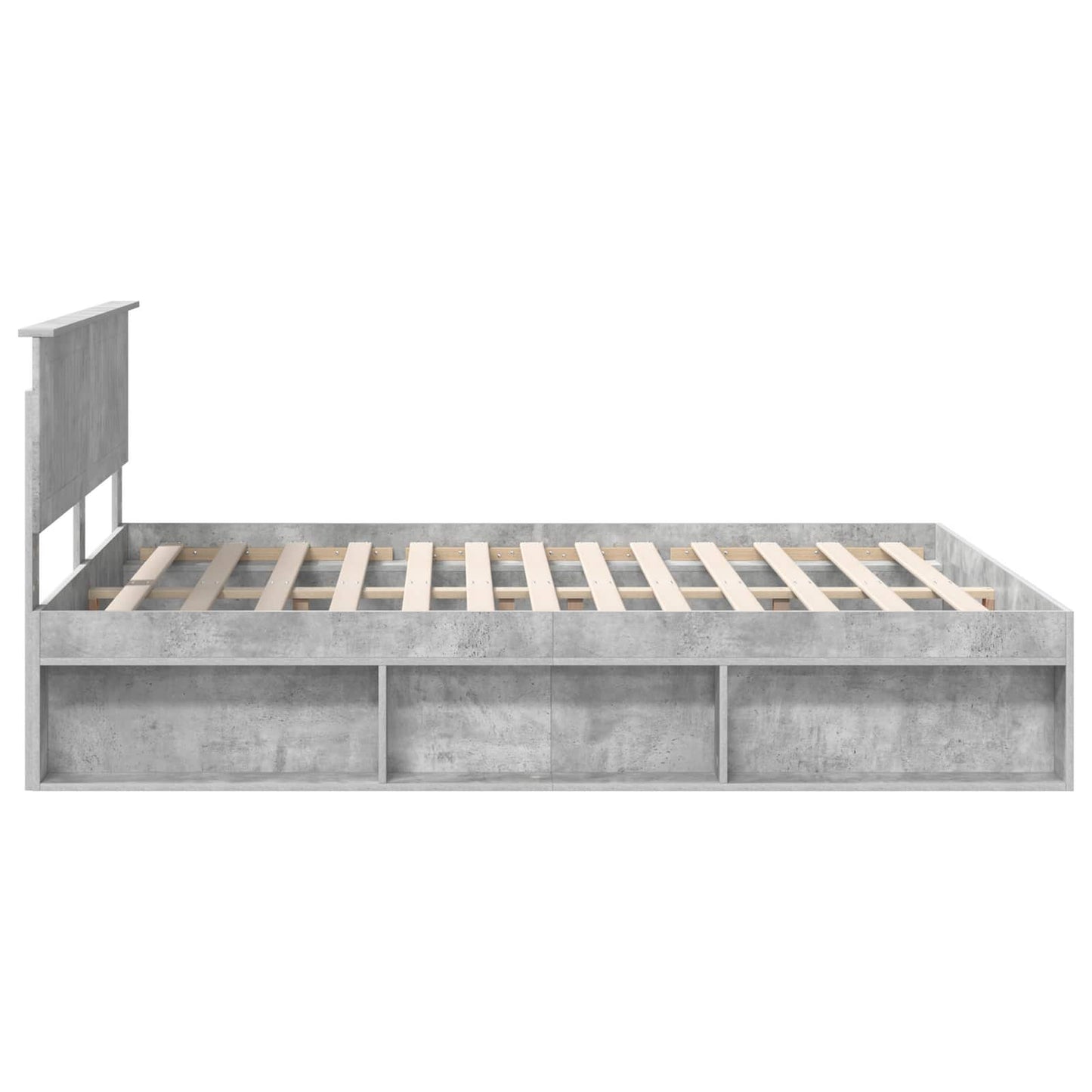 Sengestamme med hodegjerde Betong 160 x 200 cm Massiv furu
