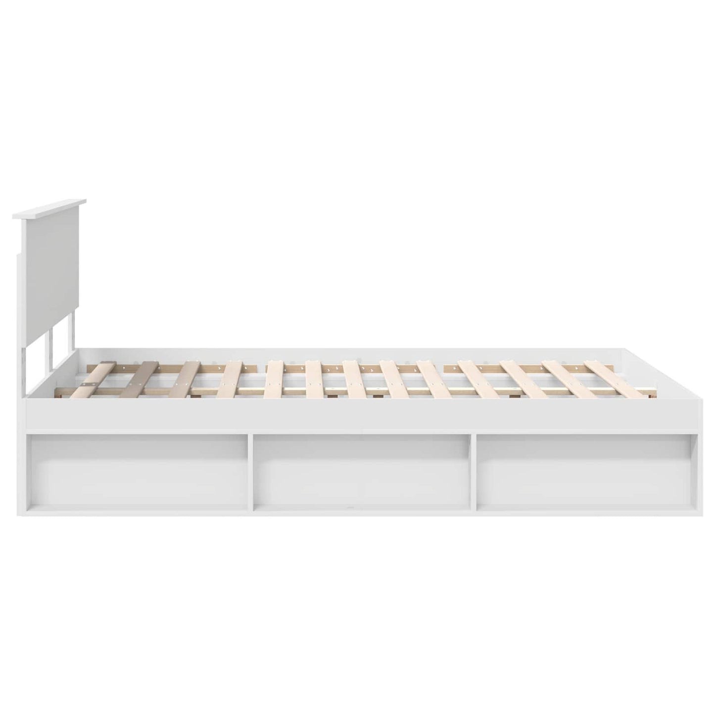 Sengestamme med hodegjerde Hvit 140 x 190 cm Massiv furu