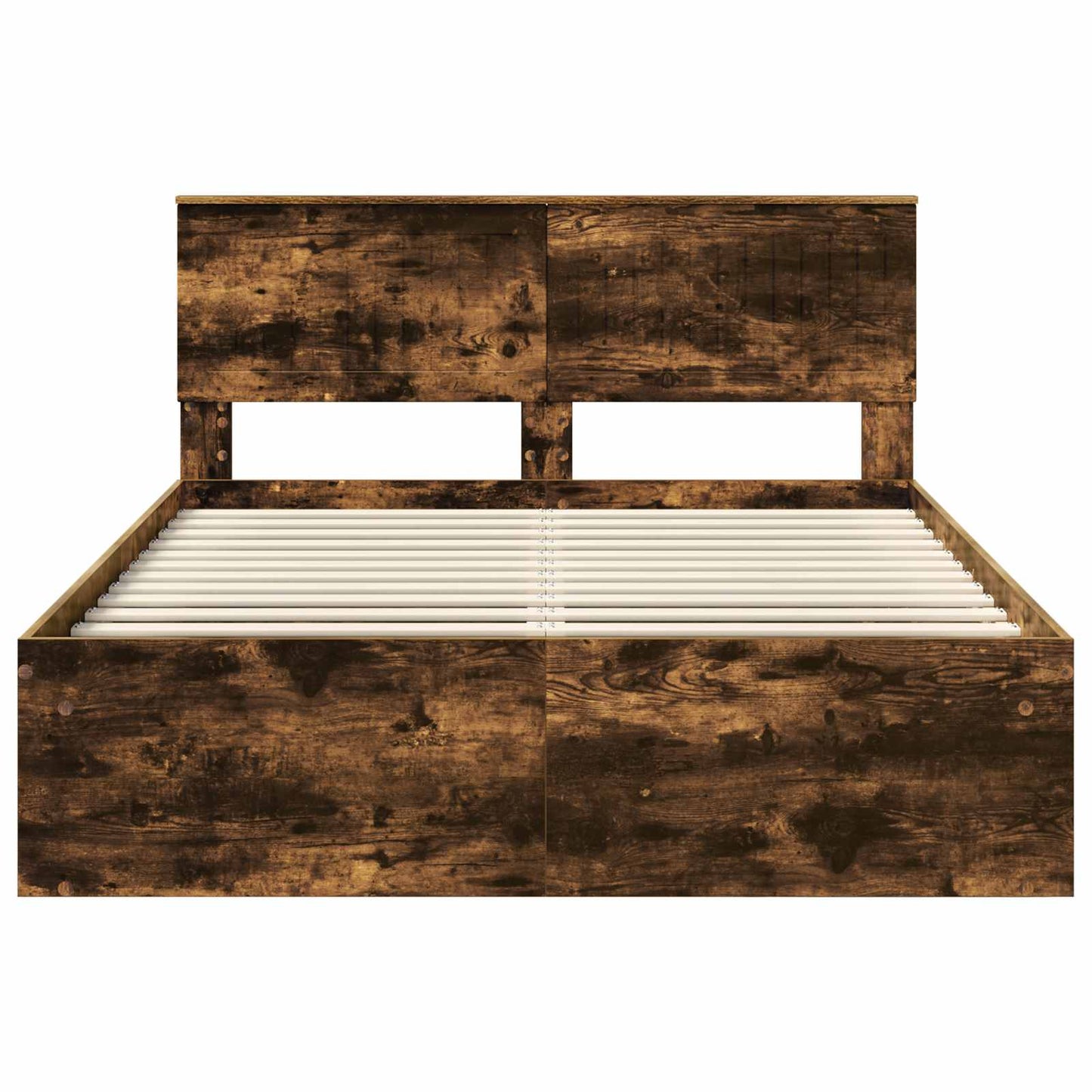 Sengestamme med hodegjerde Røkt eik 140 x 190 cm Massiv furu