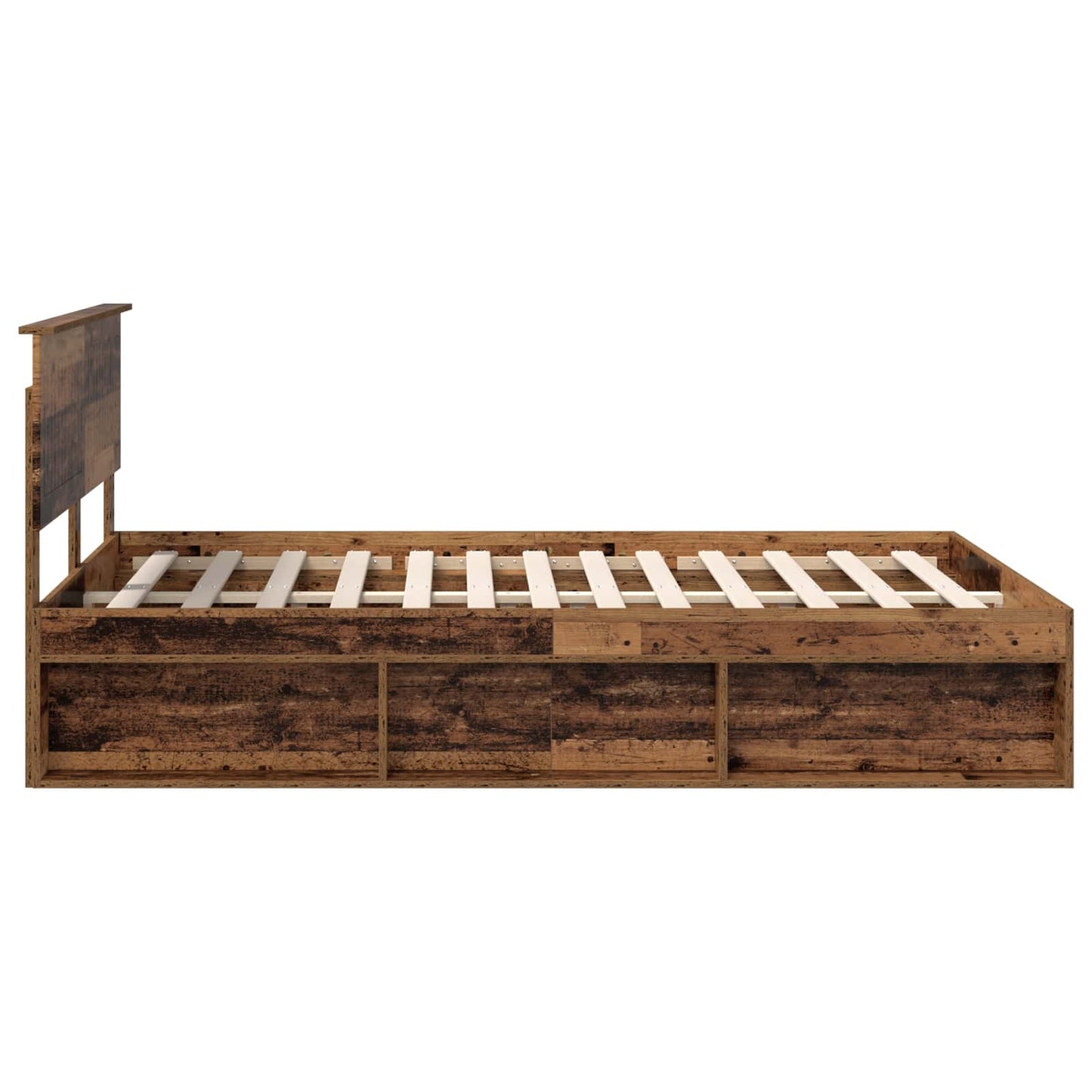 Sengestamme med hodegjerde Gammelt tre 140 x 190 cm Massiv furu