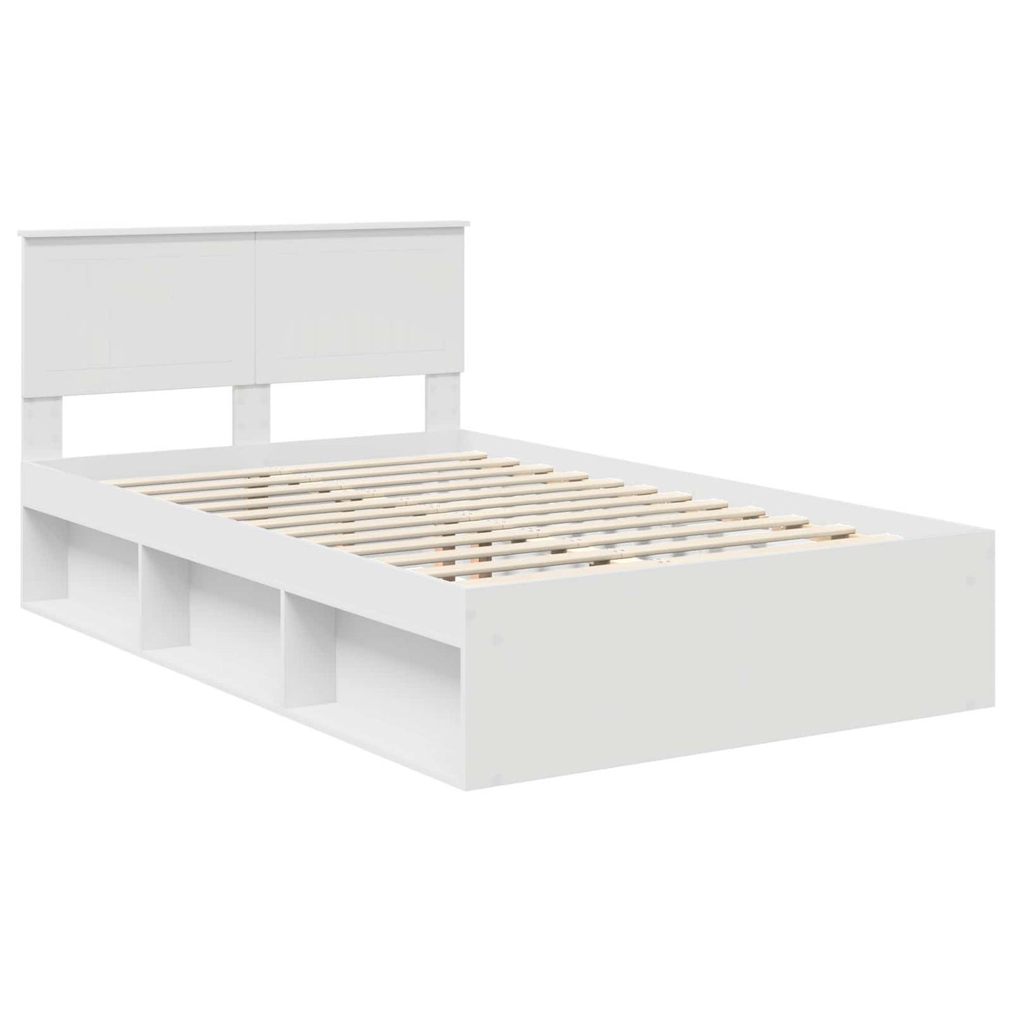 Sengestamme med hodegjerde Hvit 120 x 200 cm Massiv furu