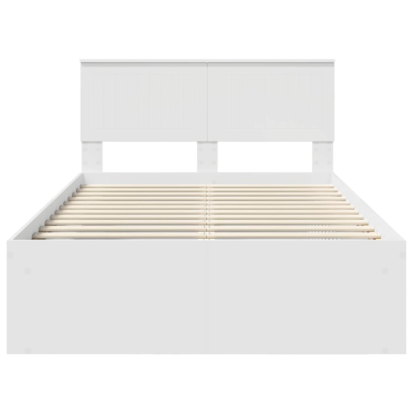 Sengestamme med hodegjerde Hvit 120 x 200 cm Massiv furu