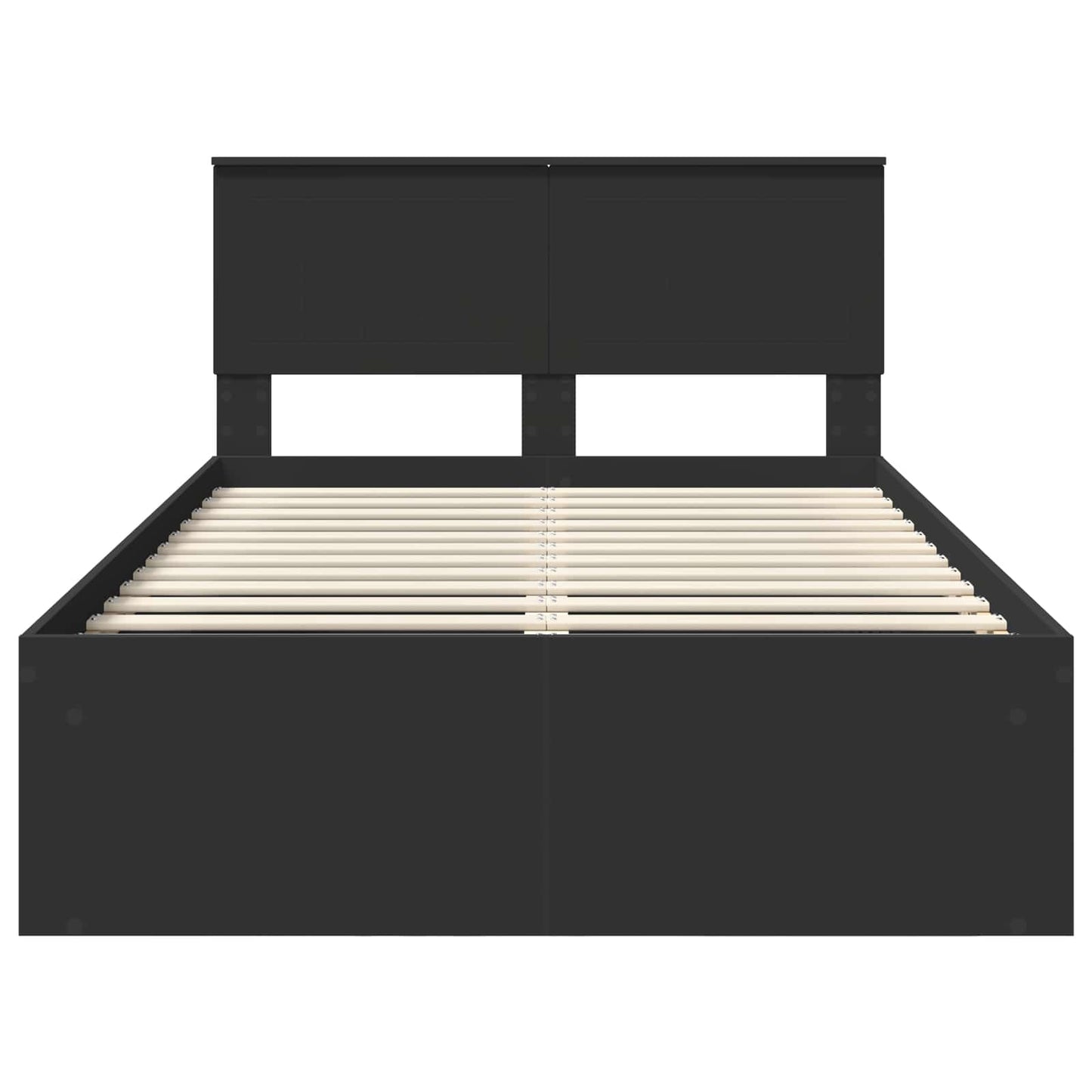 Sengestamme med hodegjerde Svart 120 x 200 cm Massiv furu