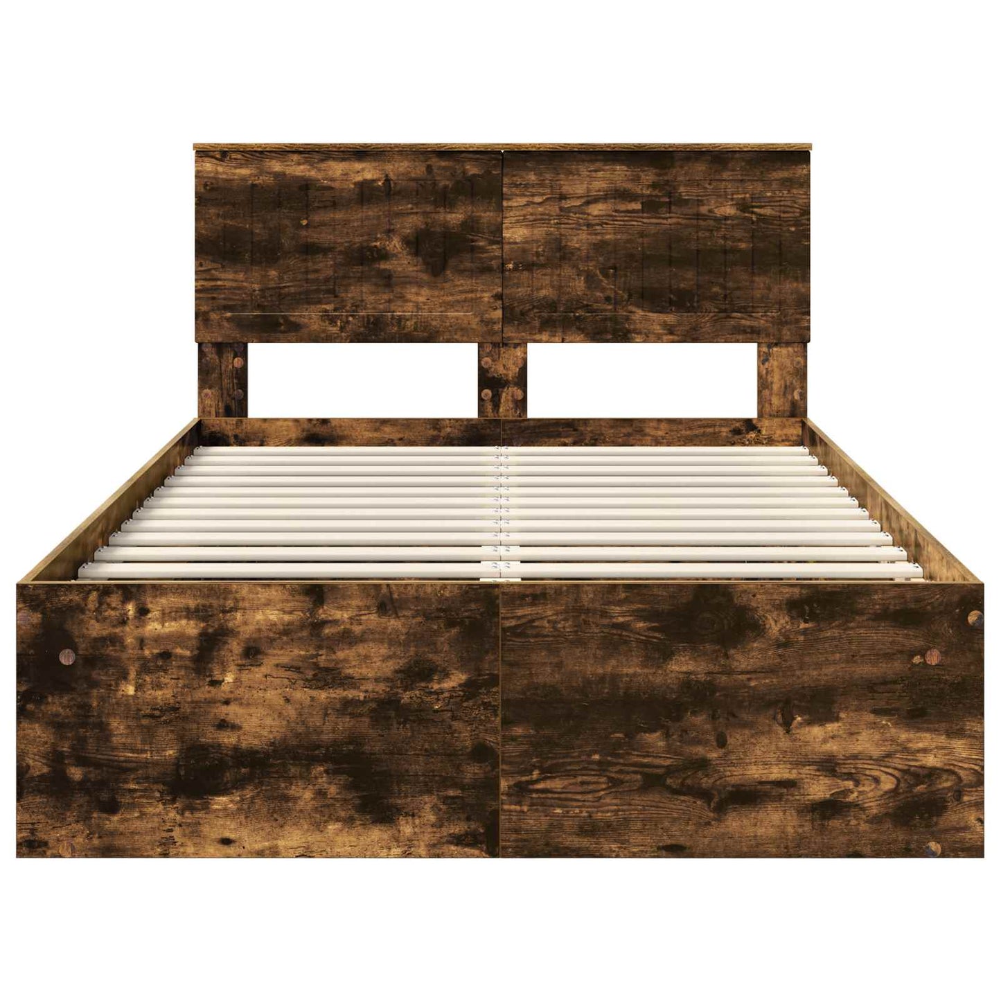 Sengestamme med hodegjerde Røkt eik 120 x 200 cm Massiv furu