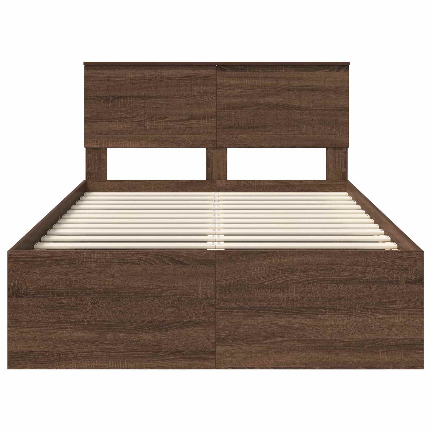 Sengestamme med hodegjerde Brun Eik 120 x 200 cm Massiv furu