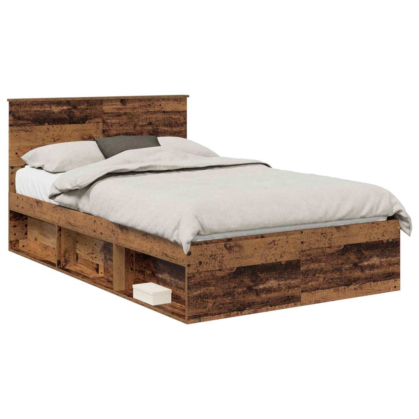 Sengestamme med hodegjerde Gammelt tre 120 x 200 cm Massiv furu