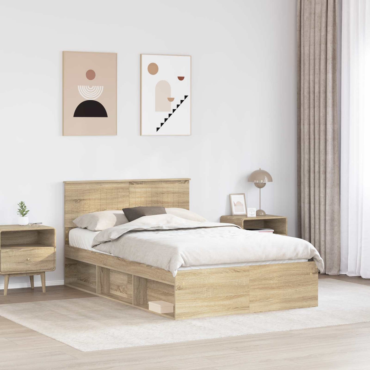 Sengestamme med hodegjerde Sonoma 120 x 190 cm Massiv furu