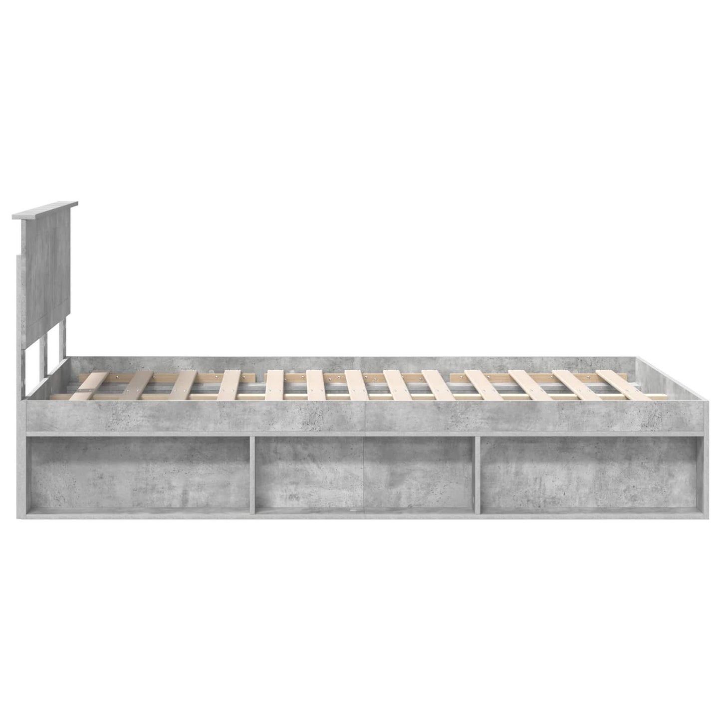 Sengestamme med hodegjerde Betong 120 x 190 cm Massiv furu