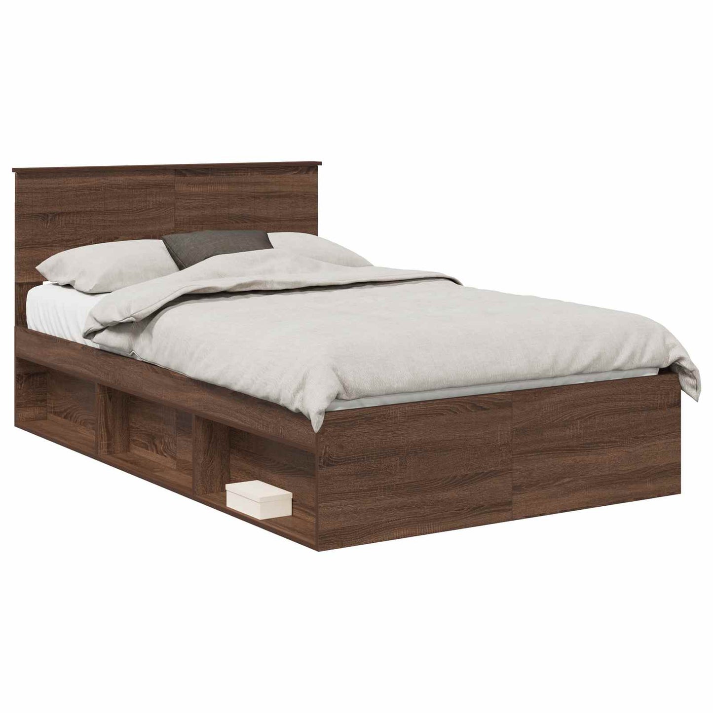 Sengestamme med hodegjerde Brun Eik 120 x 190 cm Massiv furu