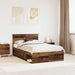 Sengestamme med hodegjerde Gammelt tre 120 x 190 cm Massiv furu