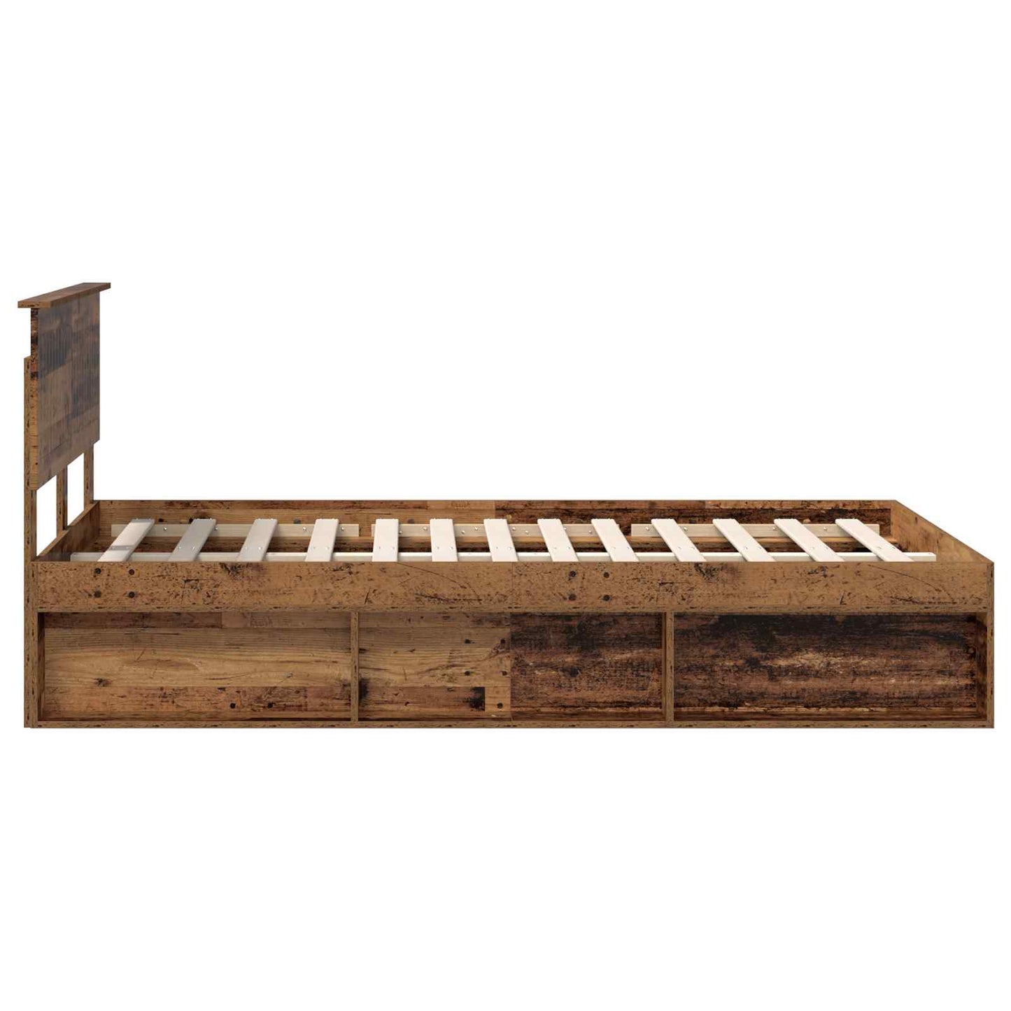 Sengestamme med hodegjerde Gammelt tre 120 x 190 cm Massiv furu
