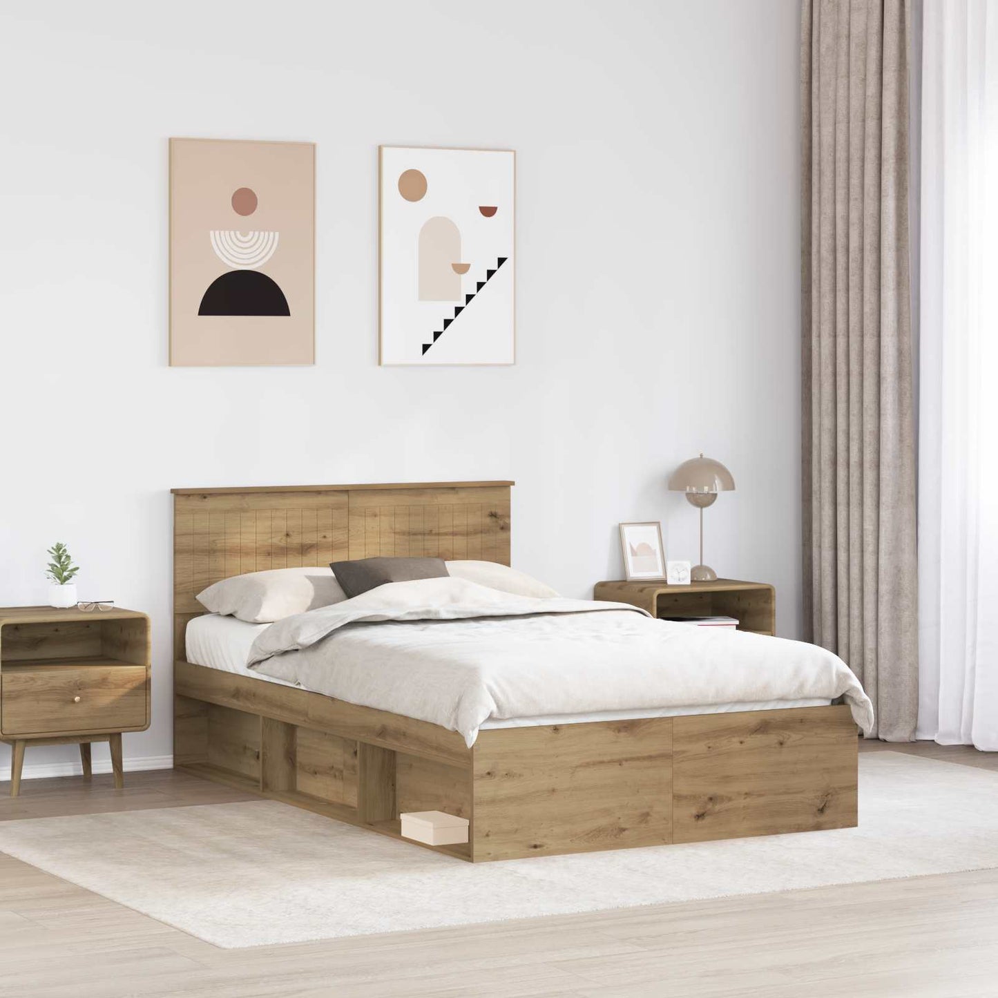 Sengestamme Kunstnerisk Eik 120 x 190 cm Massiv furu
