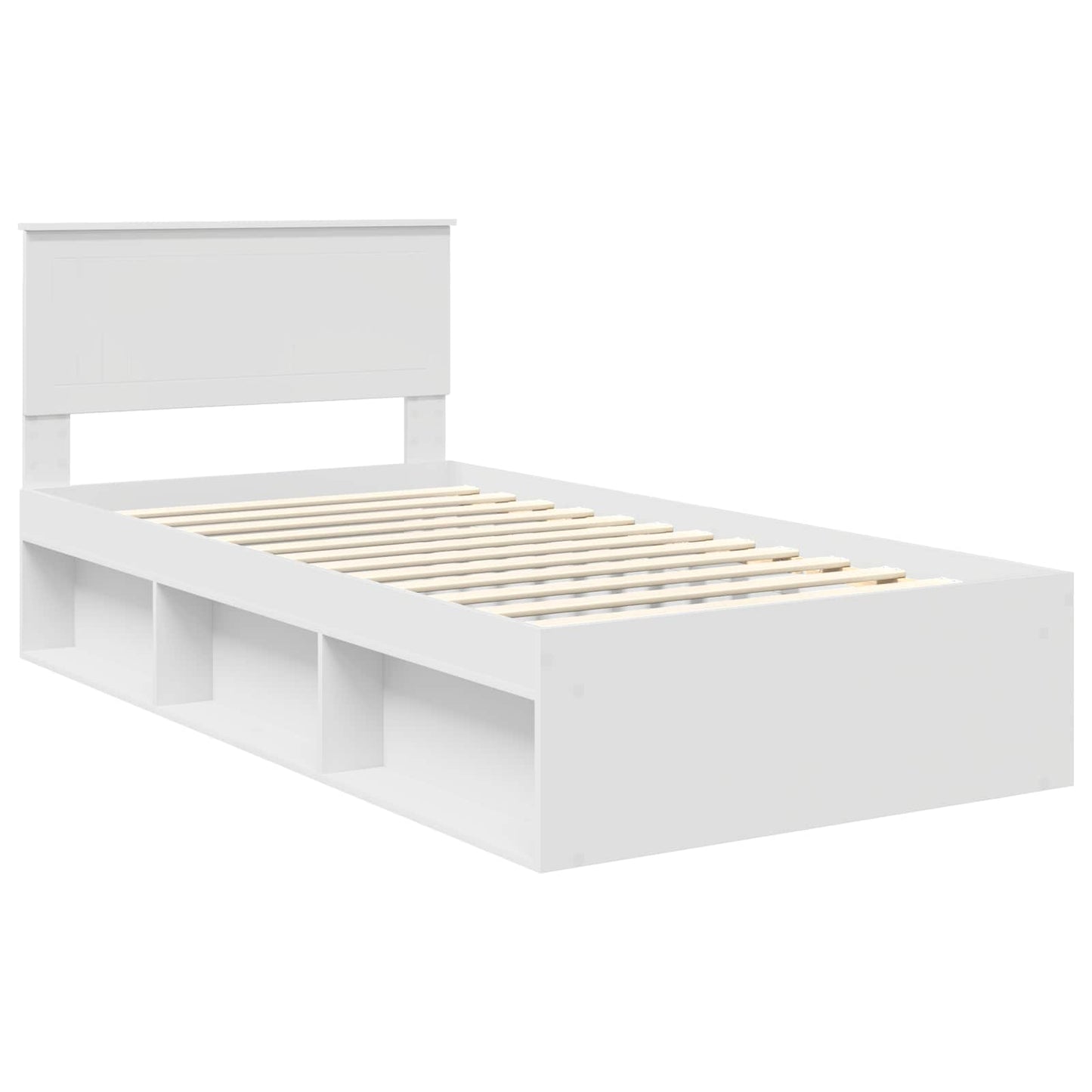 Sengestamme med hodegjerde Hvit 100 x 200 cm Massiv furu