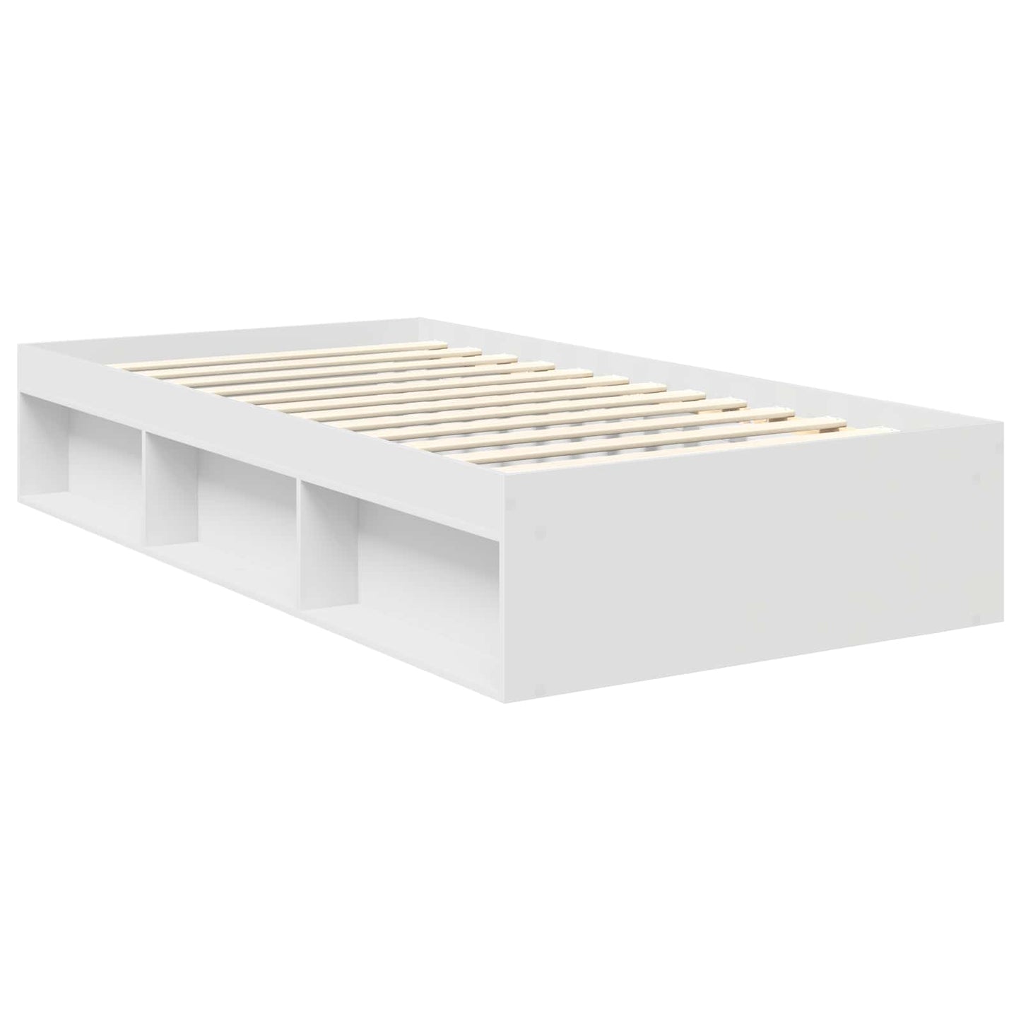 Sengestamme med hodegjerde Hvit 100 x 200 cm Massiv furu