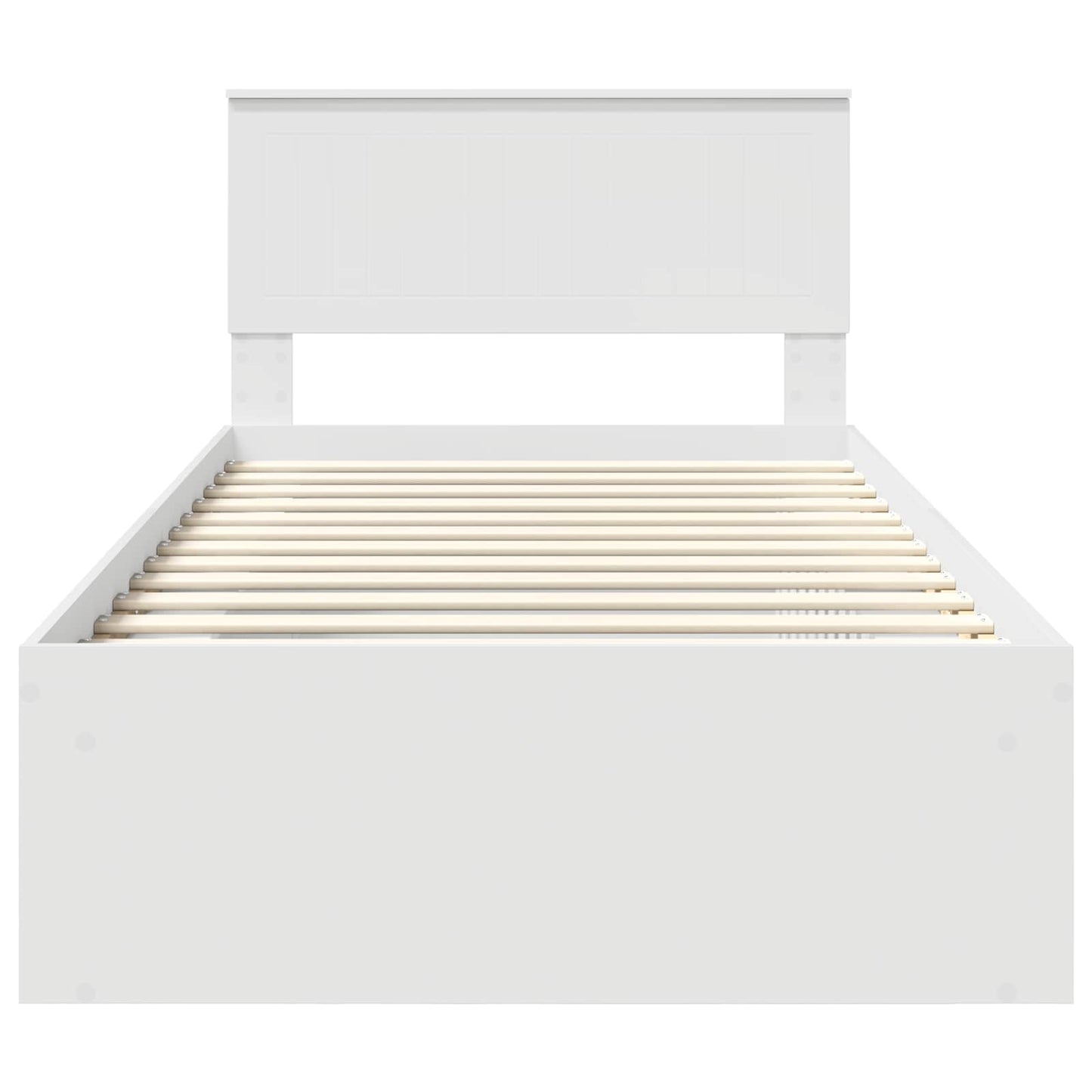 Sengestamme med hodegjerde Hvit 100 x 200 cm Massiv furu
