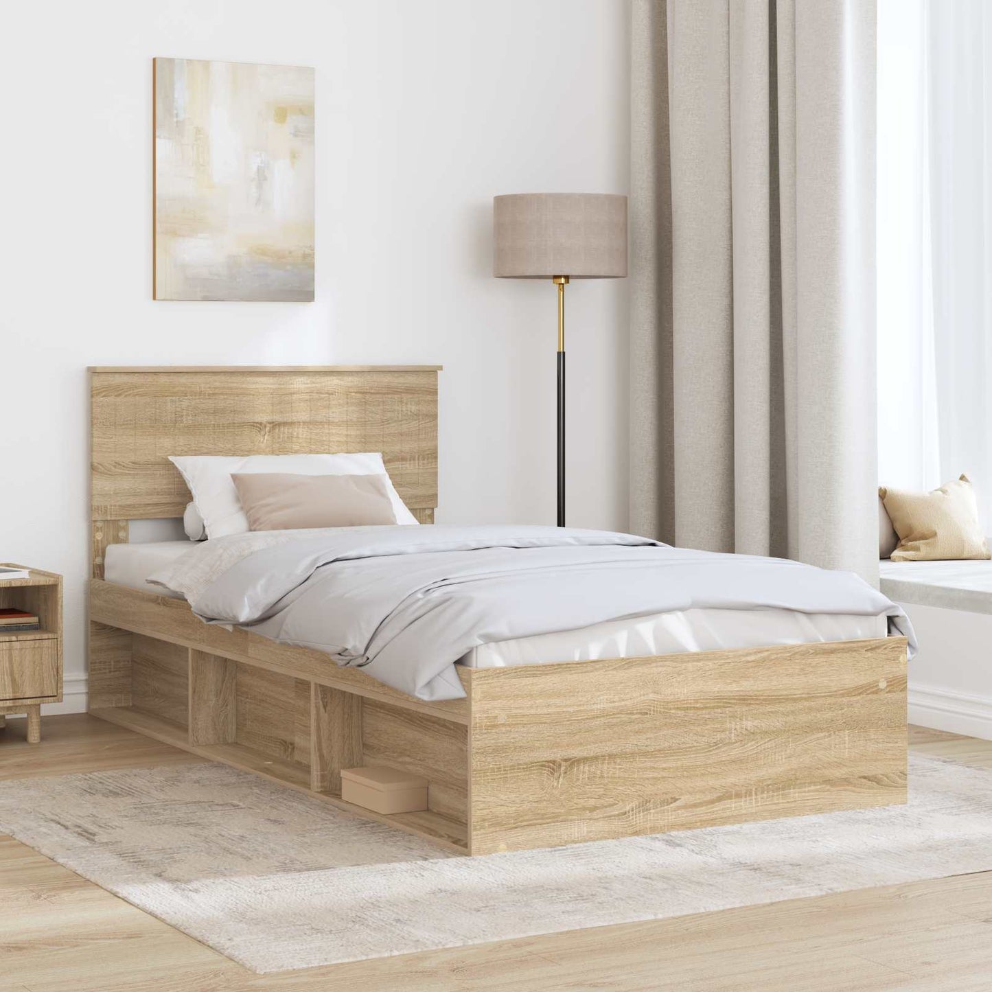 Sengestamme med hodegjerde Sonoma 100 x 200 cm Massiv furu