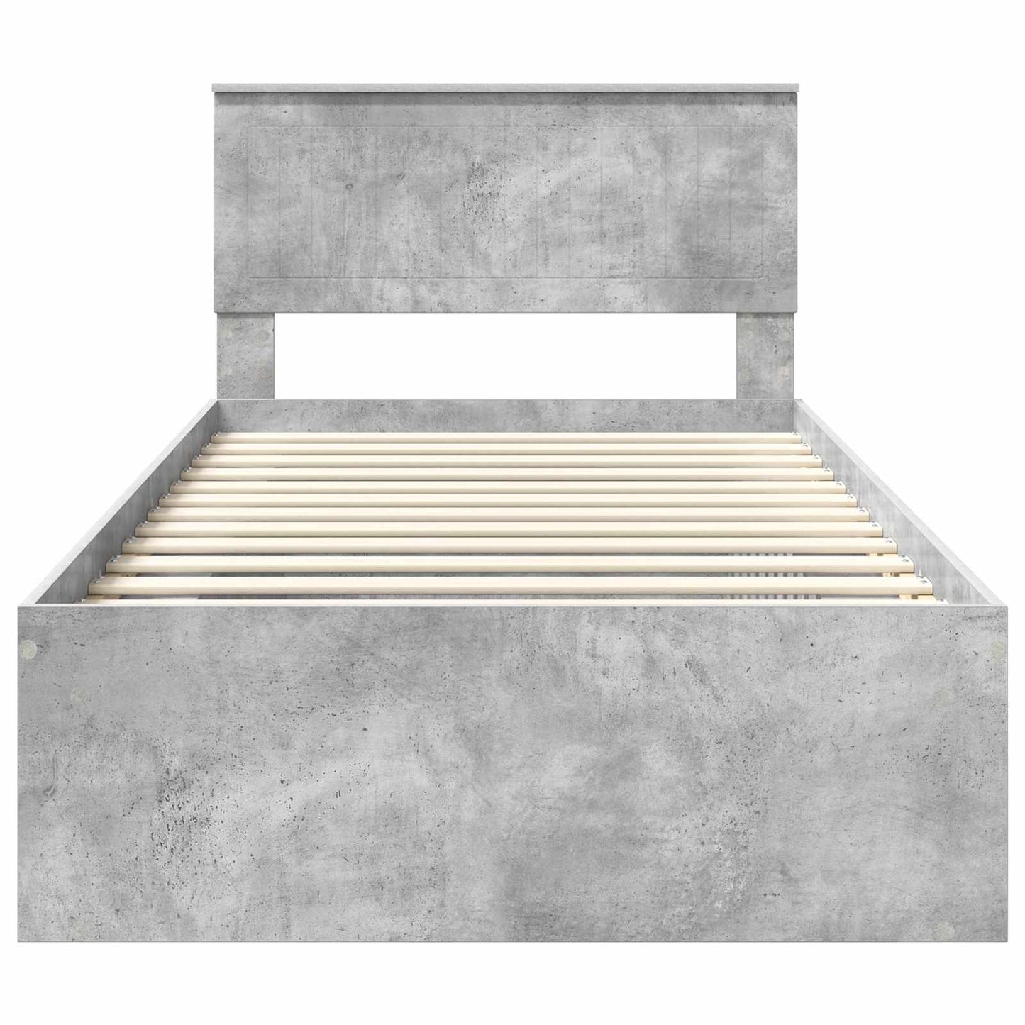Sengestamme med hodegjerde Betonggrå 100 x 200 cm Massiv furu