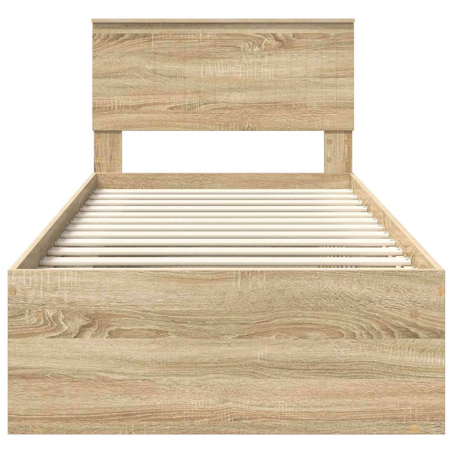 Sengestamme med hodegjerde Sonoma eik 90 x 200 cm Massiv furu