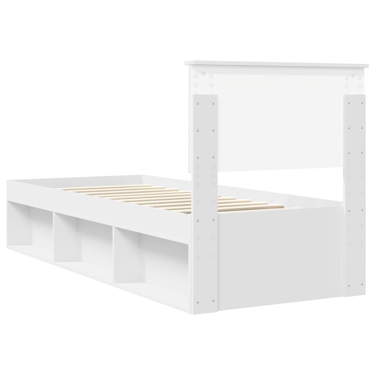 Sengestamme med hodegjerde Hvit 75 x 190 cm Massiv furu