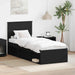 Sengestamme med hodegjerde Svart 75 x 190 cm Massiv furu