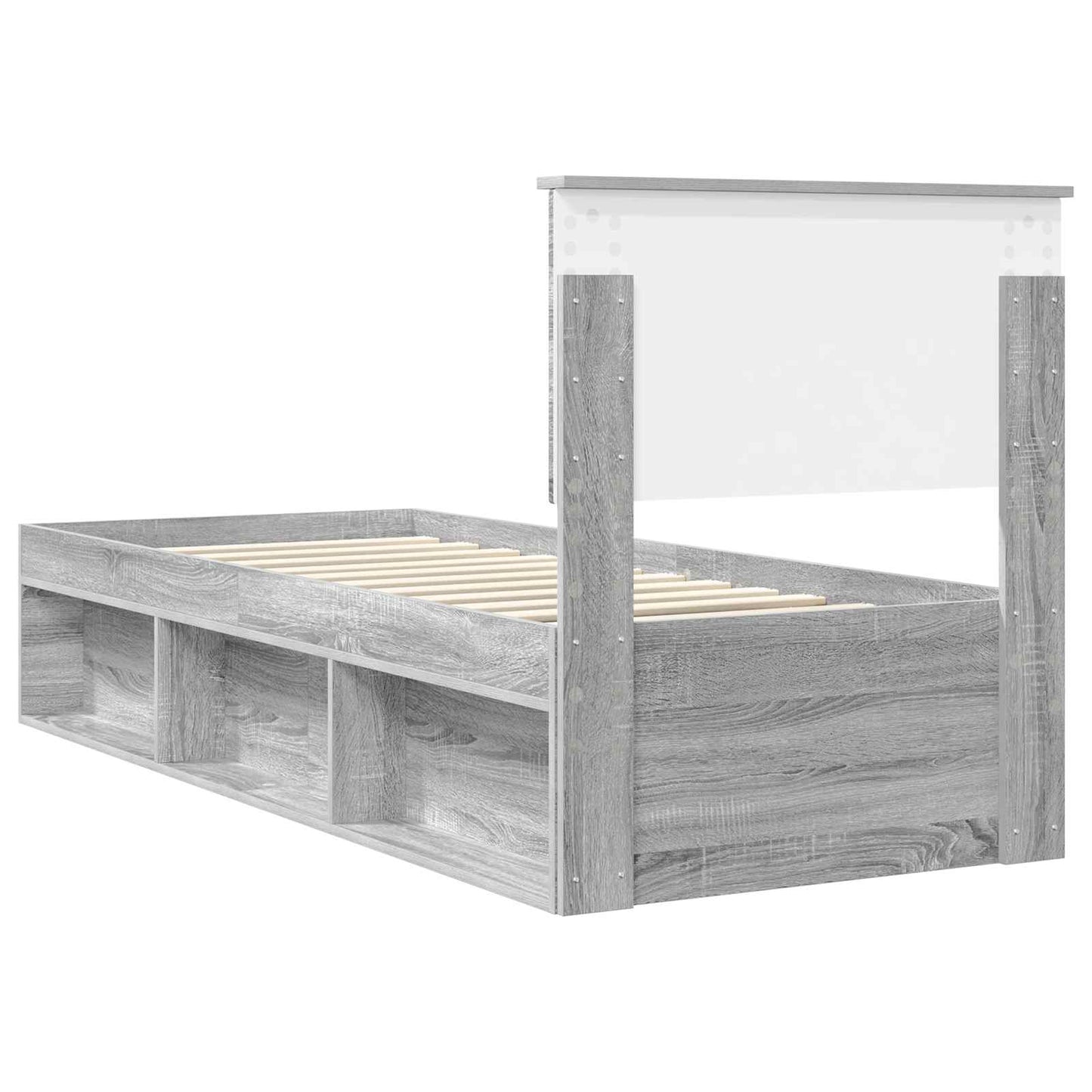 Sengestamme med hodegjerde Grå Sonoma 75 x 190 cm Massiv furu