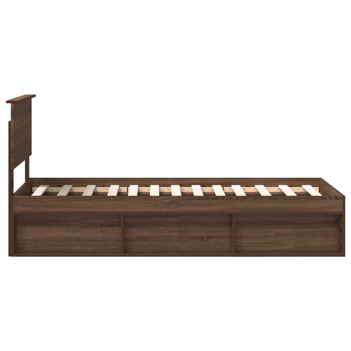 Sengestamme med hodegjerde Brun Eik 75 x 190 cm Massiv furu