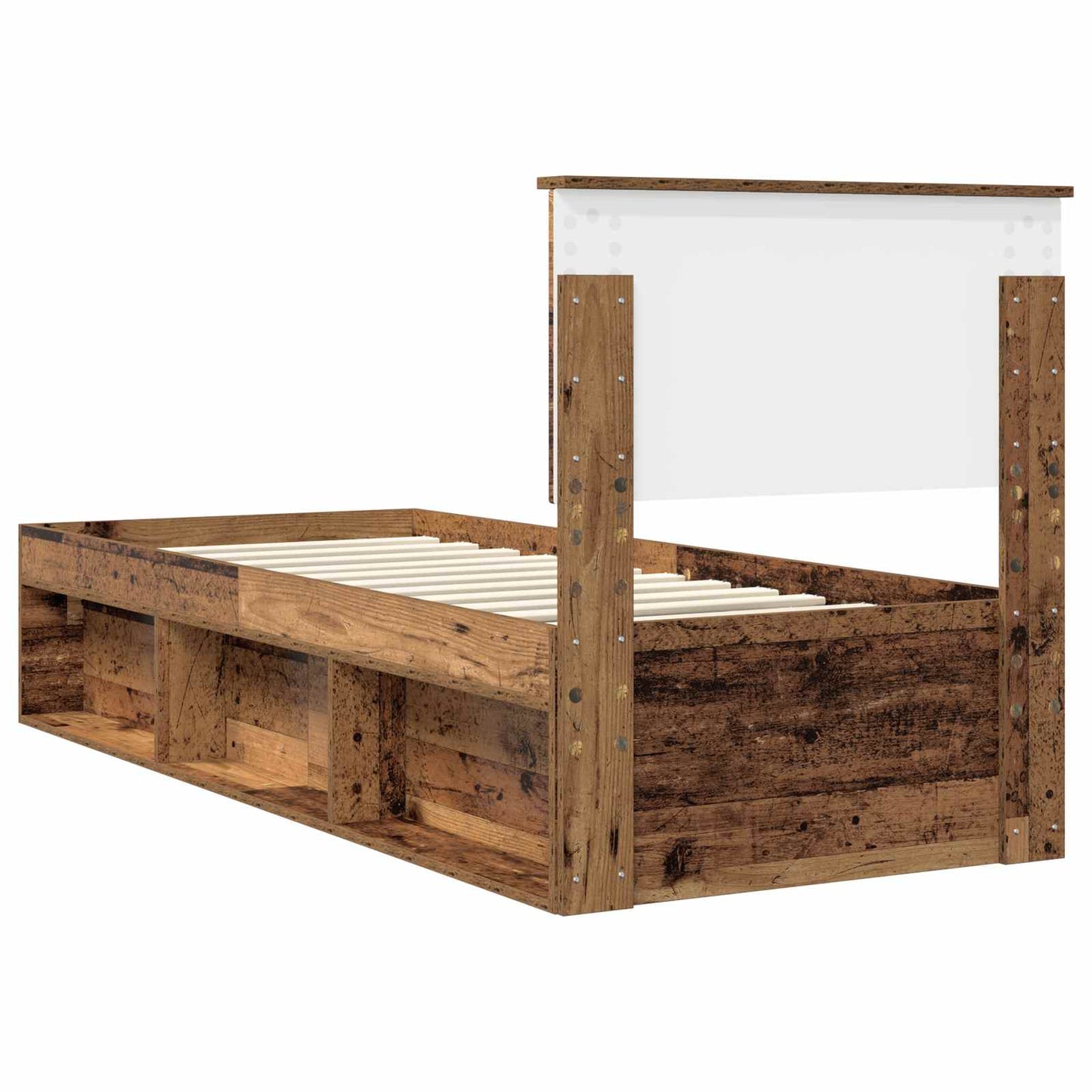 Sengestamme med hodegjerde Gammelt tre 75 x 190 cm Massiv furu