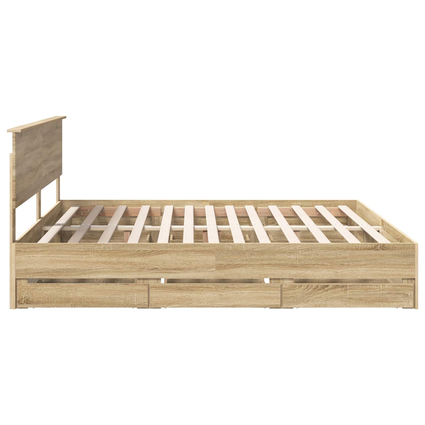 Sengestamme med skuff Sonoma eik 200 x 200 cm Ingeniørtre