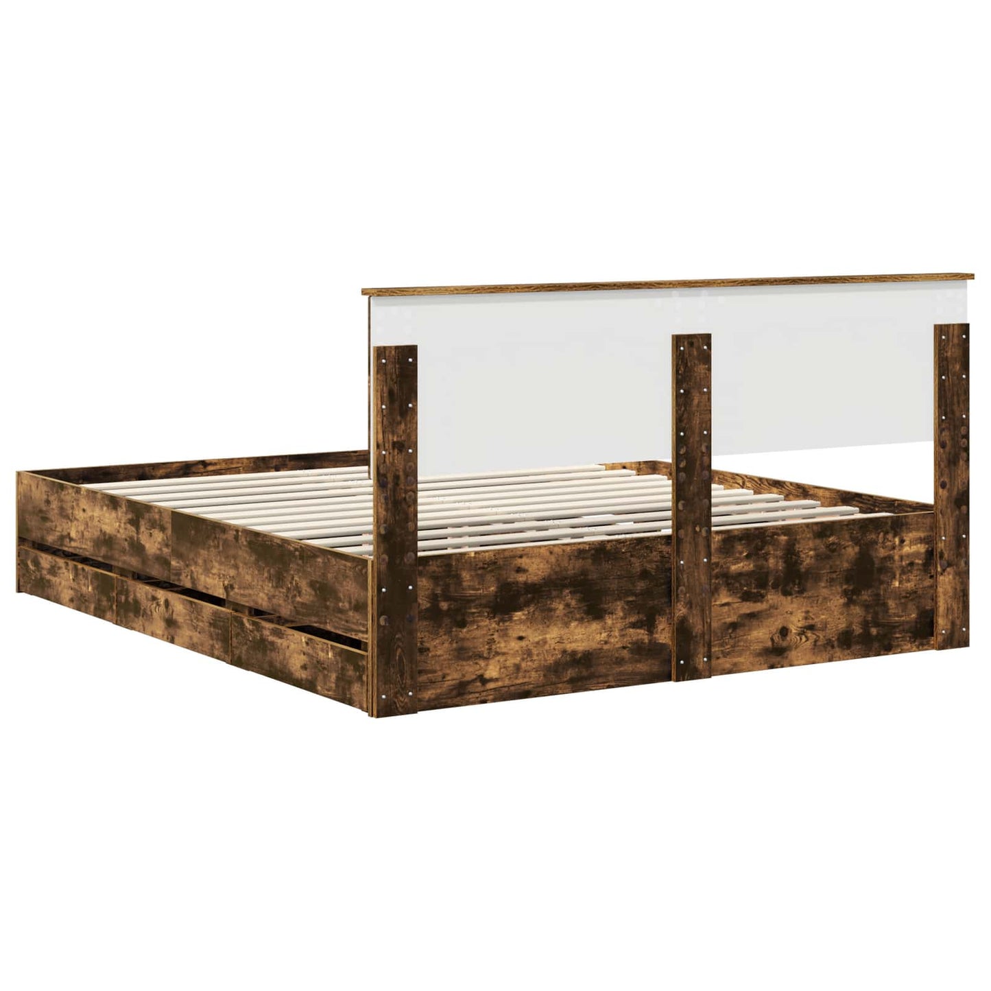 Sengestamme med skuff Røkt eik 160 x 200 cm Ingeniørtre