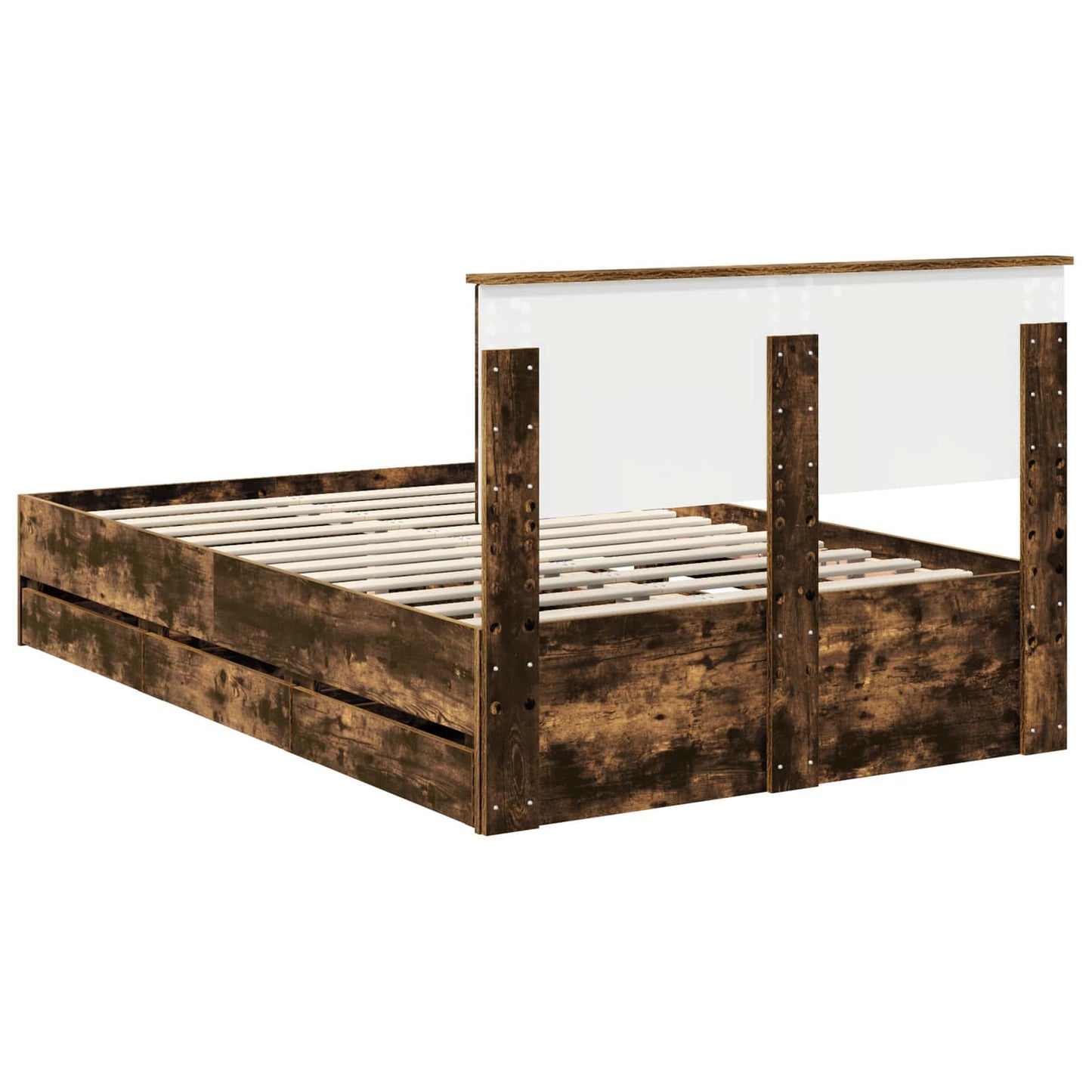 Sengestamme med skuff Røkt eik 120 x 200 cm Ingeniørtre
