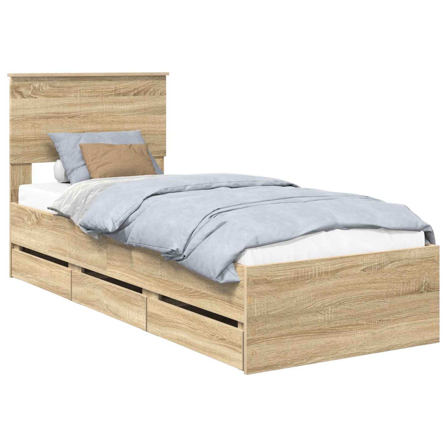 Sengestamme med skuff Sonoma eik 75 x 190 cm Ingeniørtre