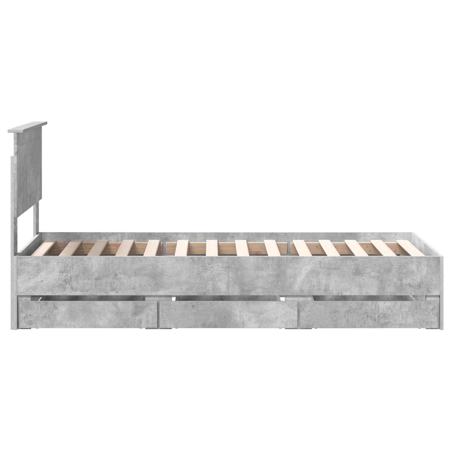 Sengestamme med skuff Betonggrå 75 x 190 cm Ingeniørtre