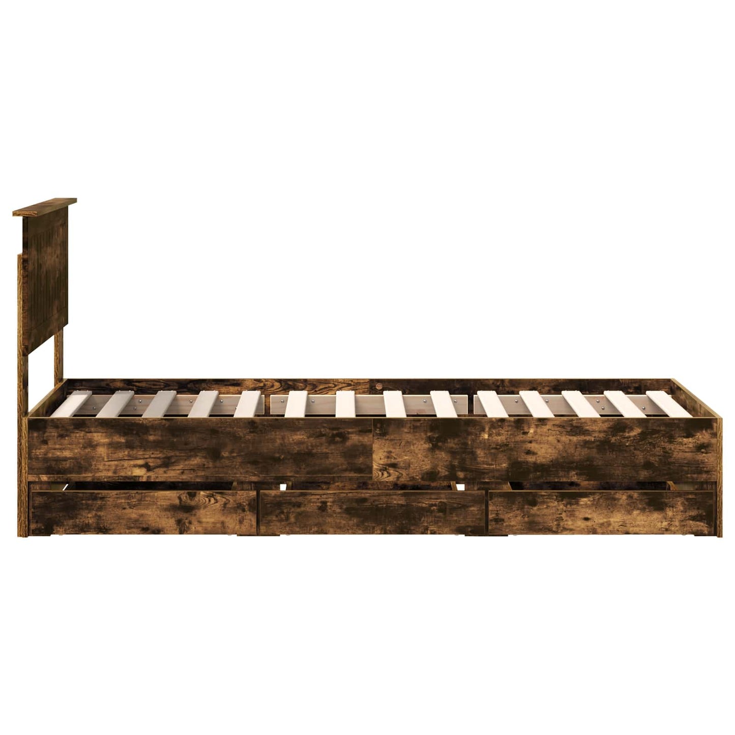 Sengestamme med skuff Røkt eik 75 x 190 cm Ingeniørtre