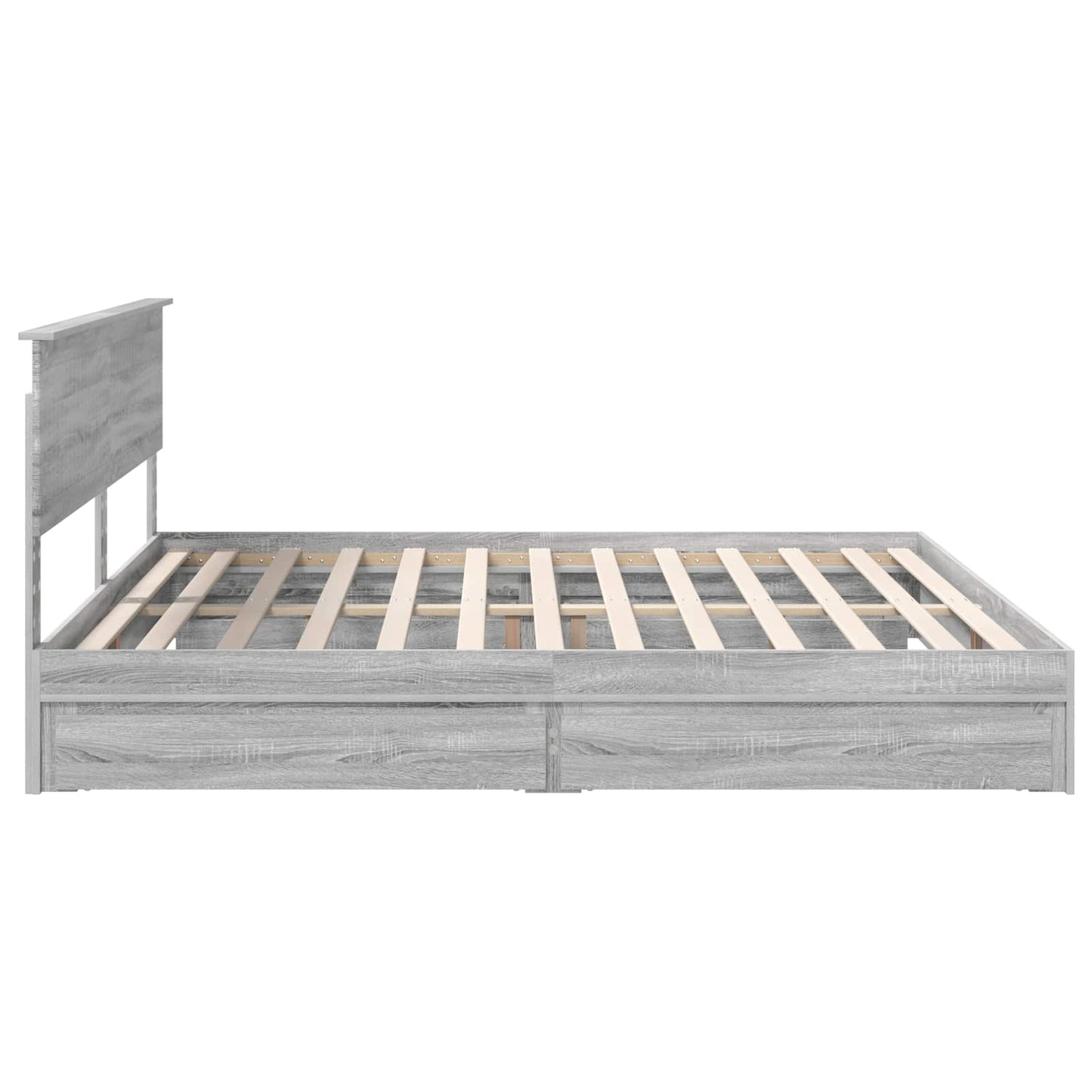 Seng med Oppbevaring Grå Sonoma 200 x 200 cm Konstruert tre