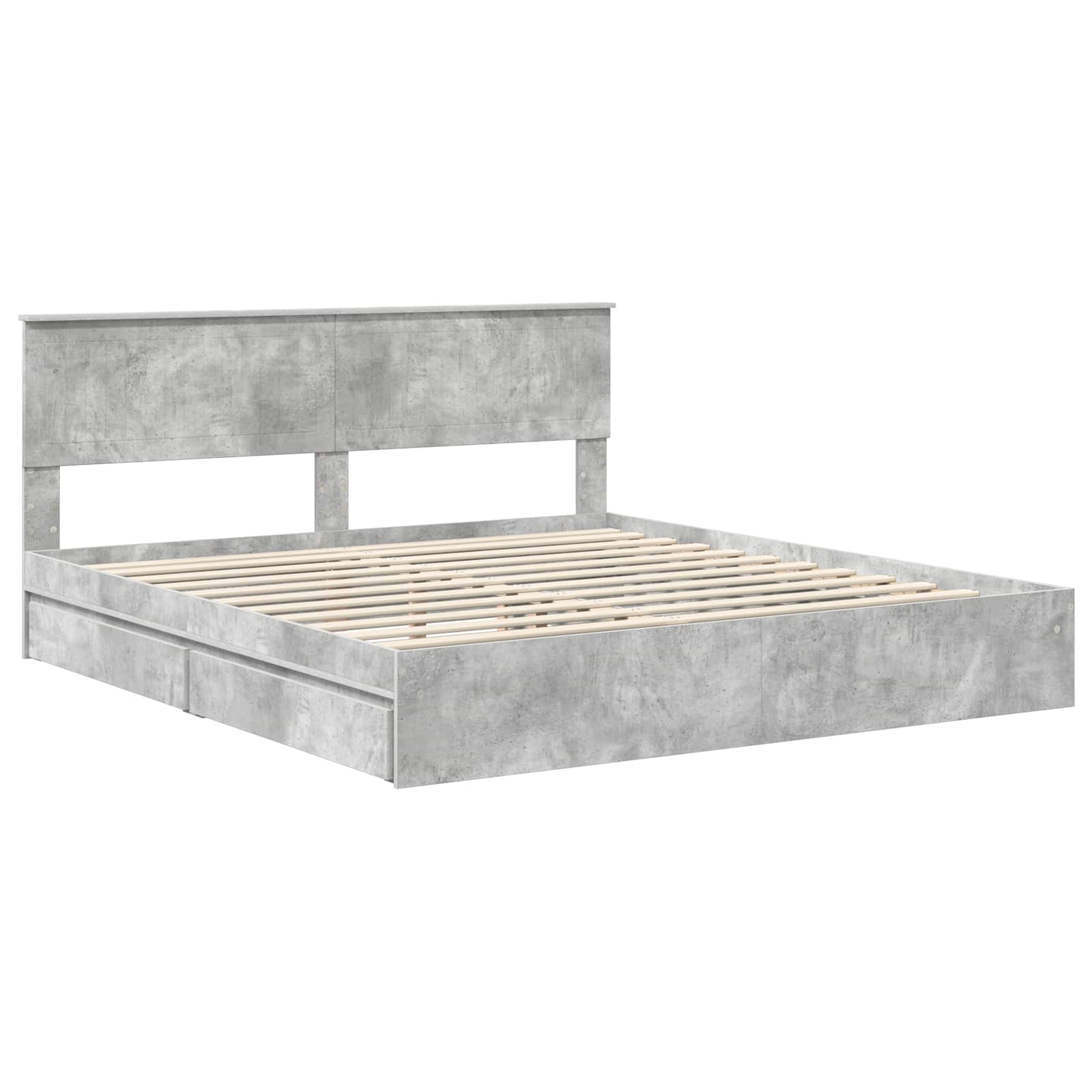 Seng med Oppbevaring Betonggrå 180 x 200 cm Konstruert tre