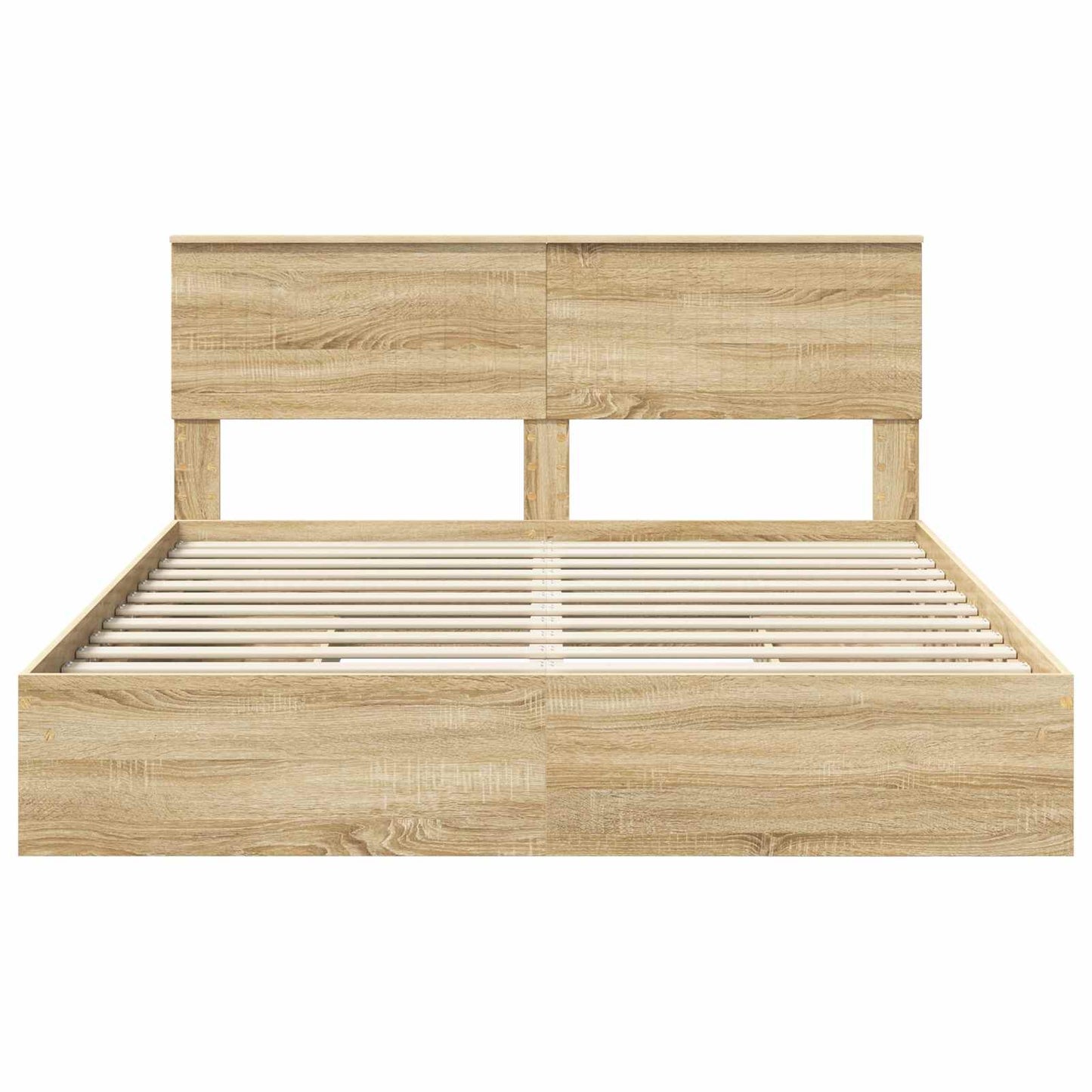 Seng med Oppbevaring Sonoma eik 160 x 200 cm Konstruert tre