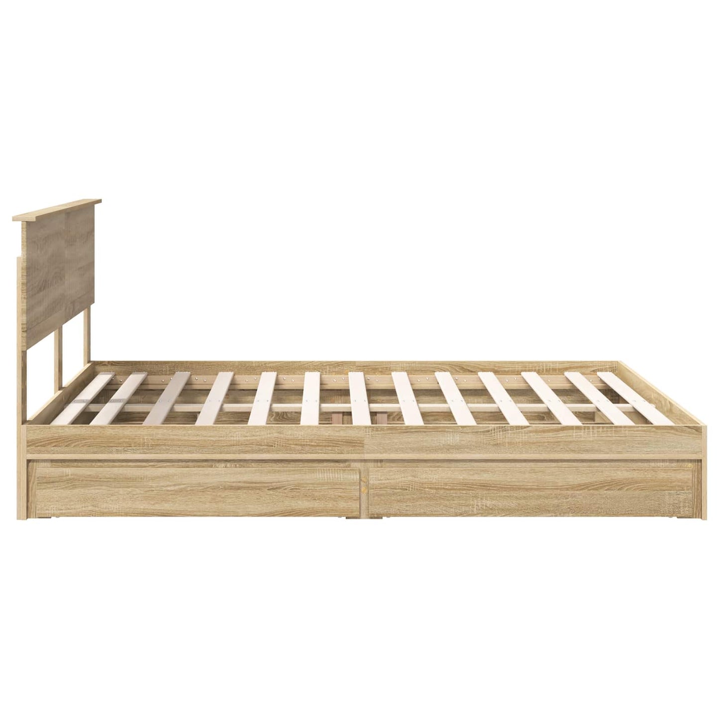 Seng med Oppbevaring Sonoma eik 160 x 200 cm Konstruert tre