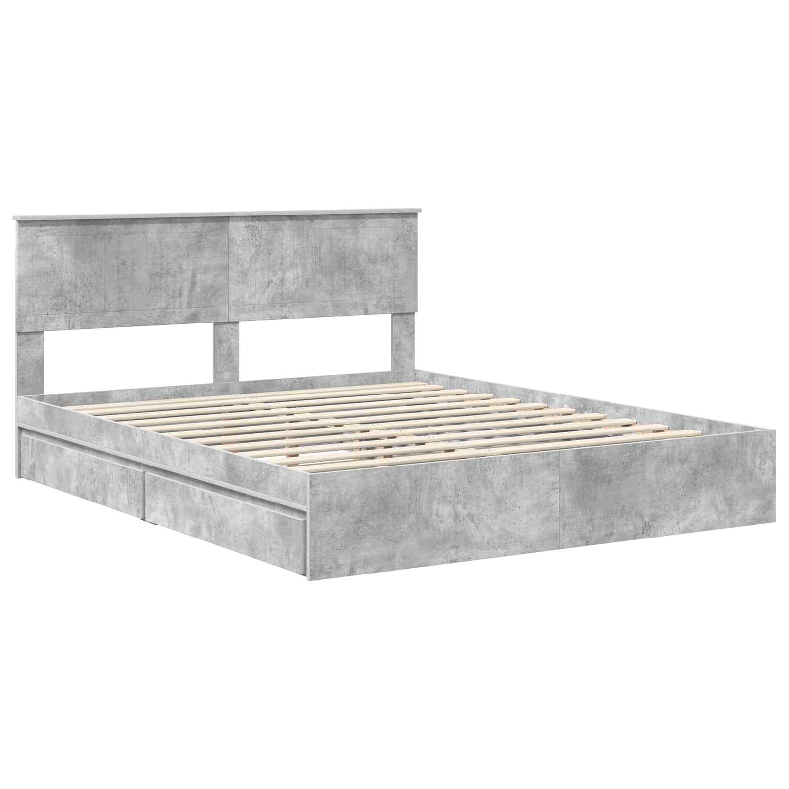 Seng med Oppbevaring Betonggrå 160 x 200 cm Konstruert tre